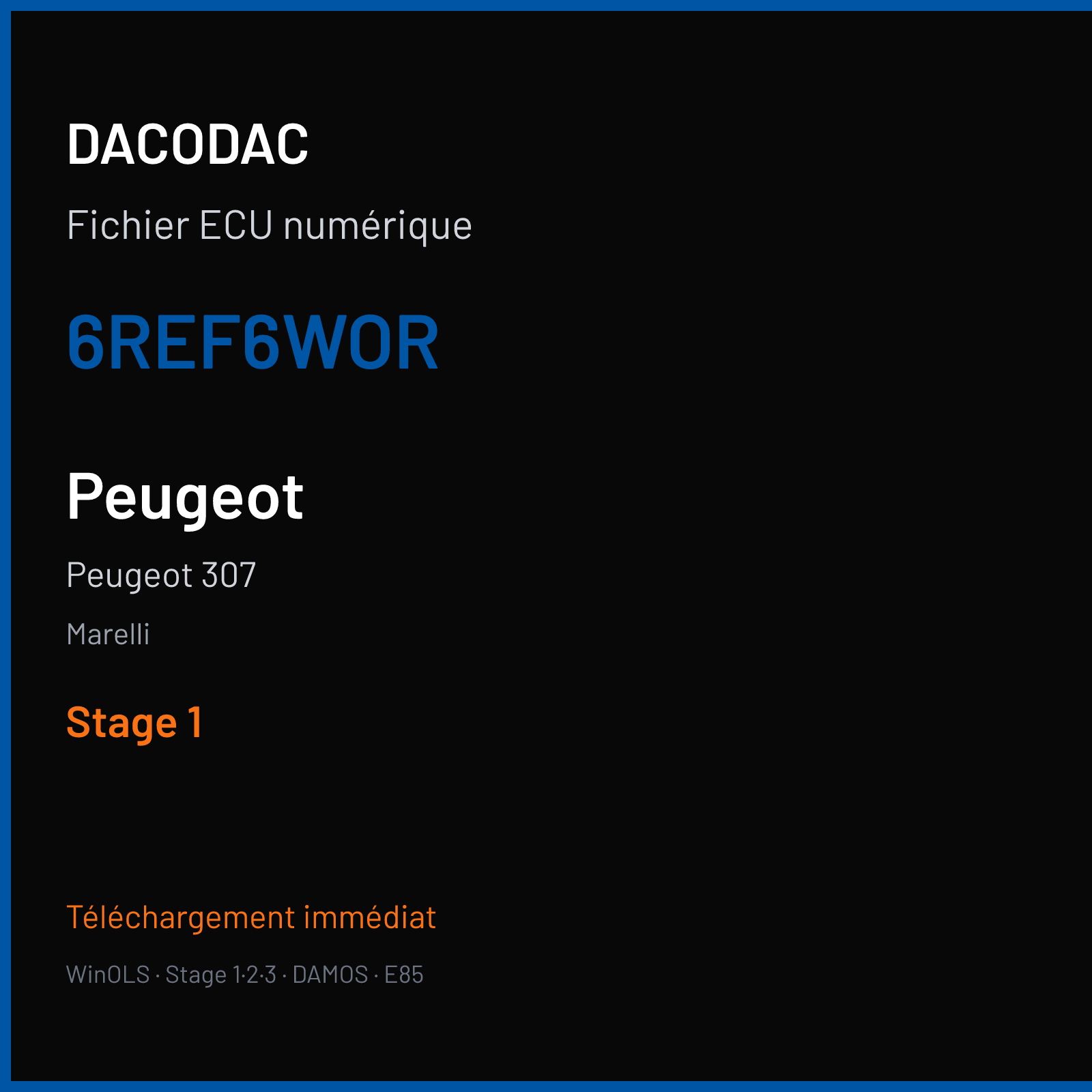 Peugeot 307 (2004) — Marelli — 6REF6WOR — Stage 1