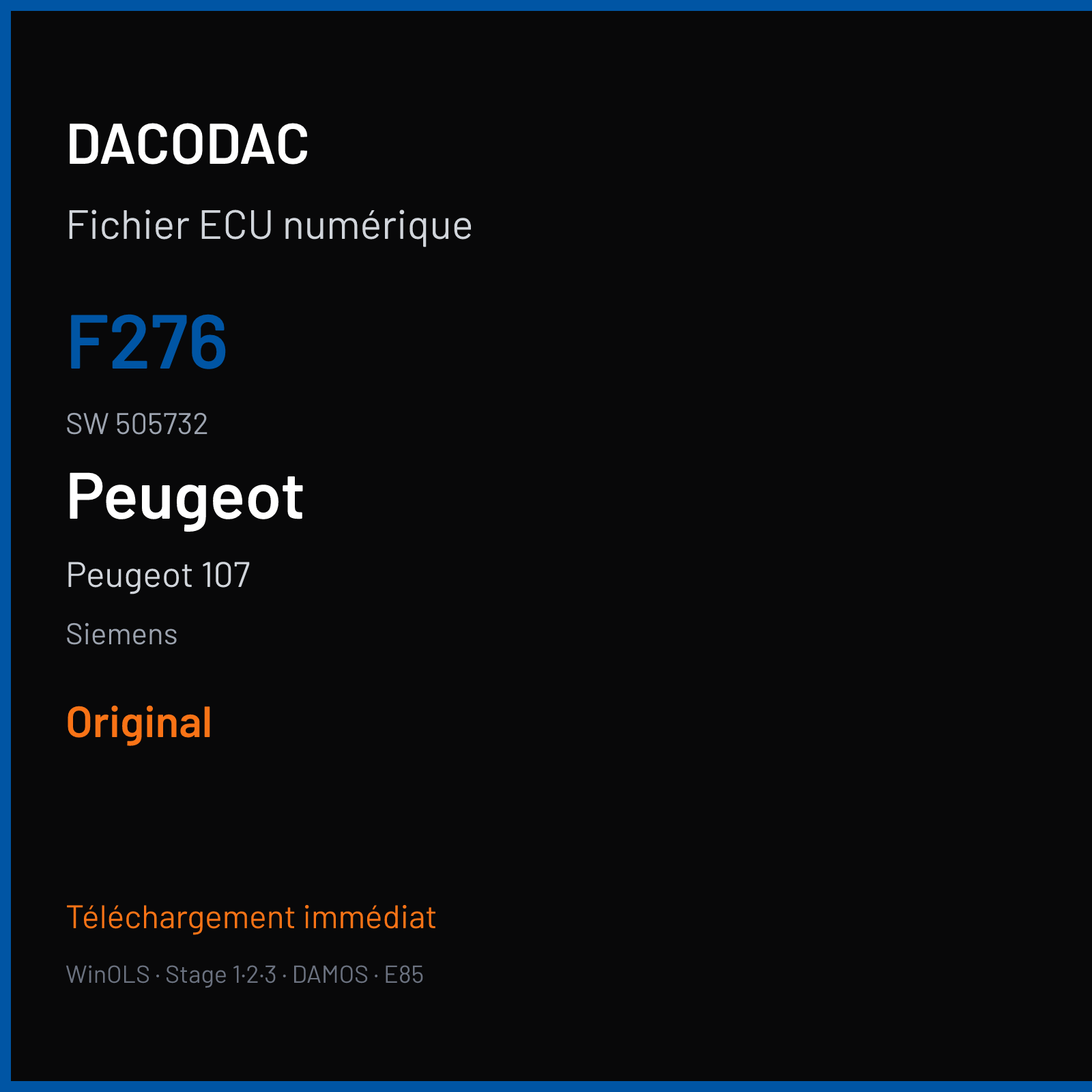 Peugeot 107 — Siemens — F276 · 505732 — Original