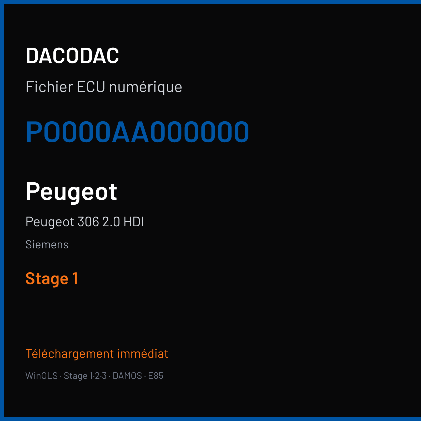 Peugeot 306 2.0 HDI (2006) — Siemens — PO000AA000000 — Stage 1