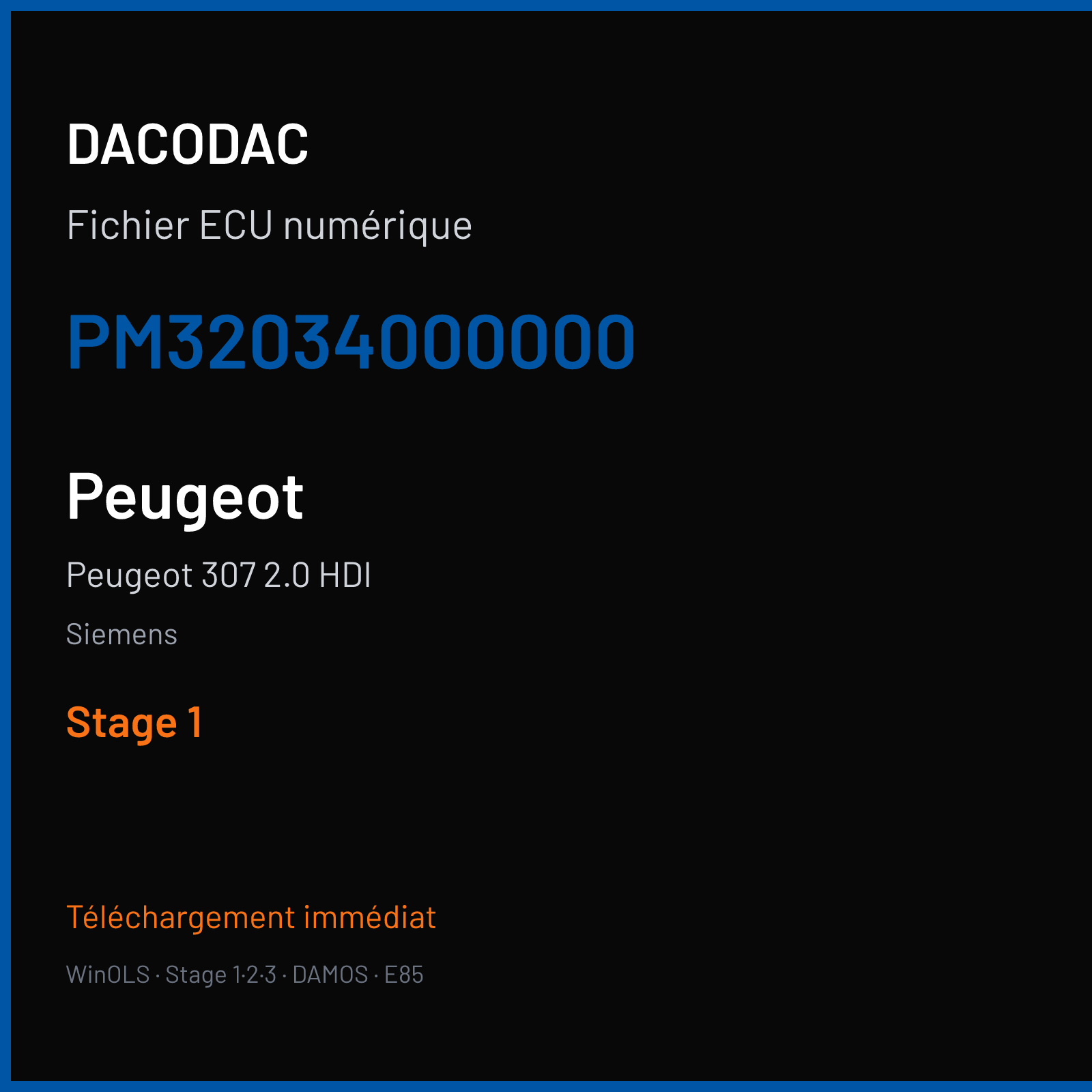 Peugeot 307 2.0 HDI (2001) — Siemens — PM32034000000 — Stage 1