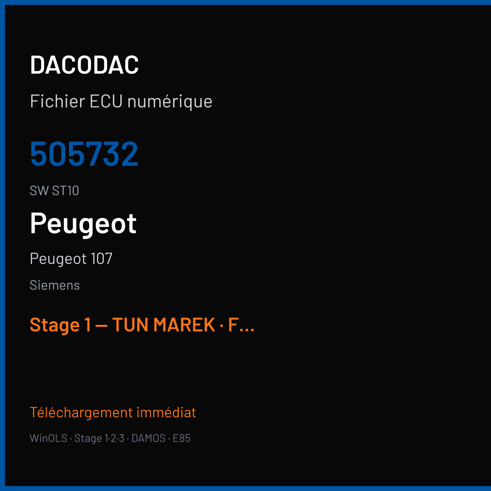 Peugeot 107 (2011) — Siemens — 505732 · ST10 — Stage 1 — TUN MAREK