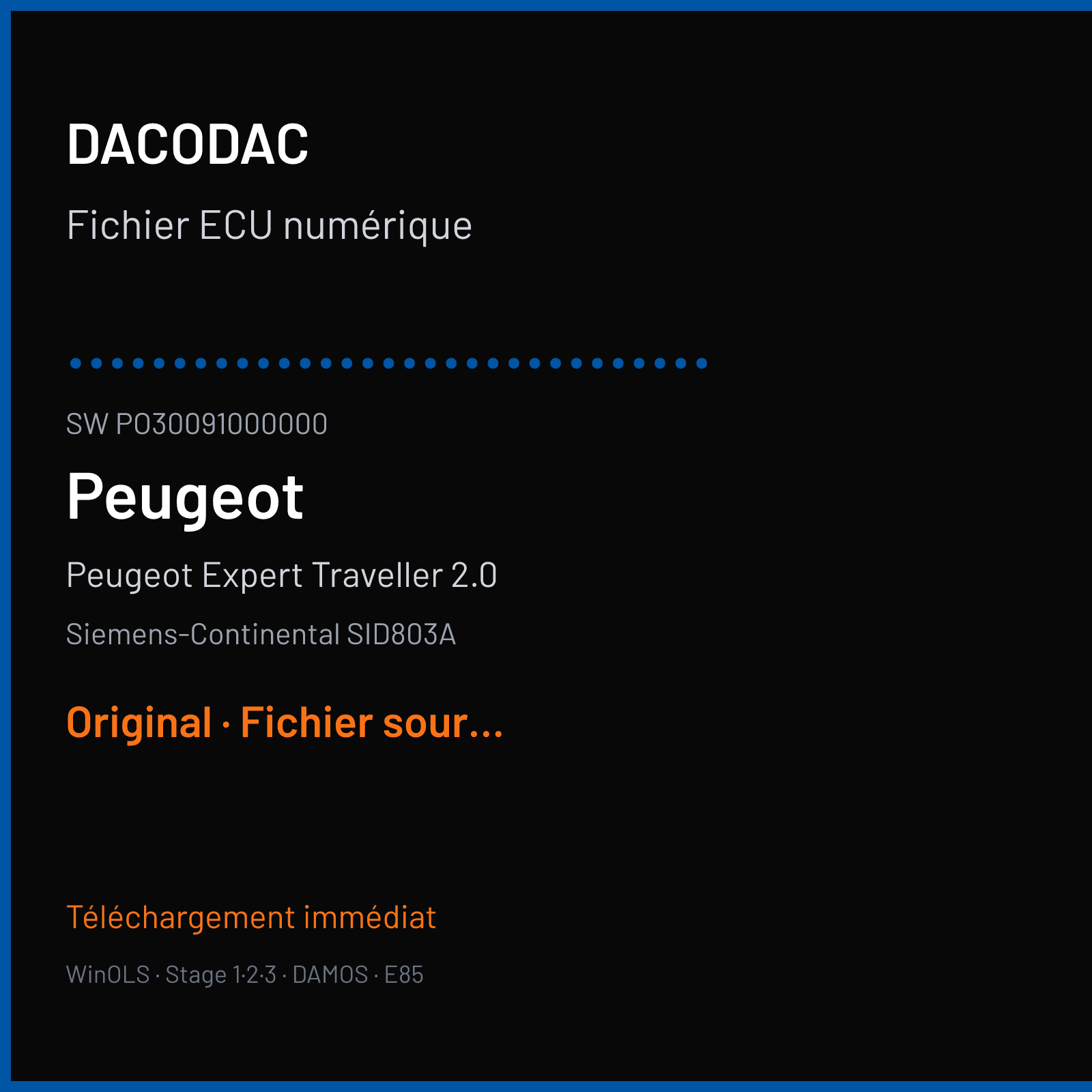 Peugeot Expert Traveller 2.0 (2011) — Siemens-Continental SID803A — ............................... · PO30091000000 — Original