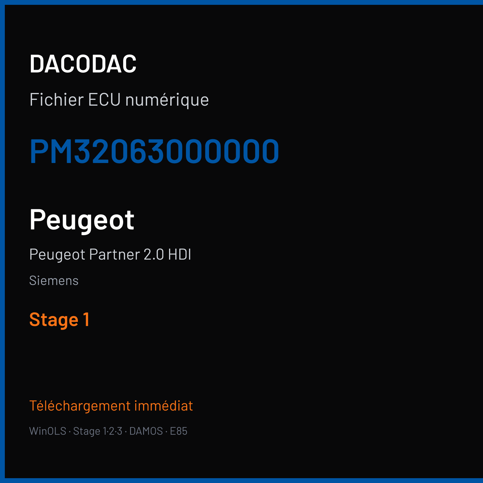 Peugeot Partner 2.0 HDI (2007) — Siemens — PM32063000000 — Stage 1