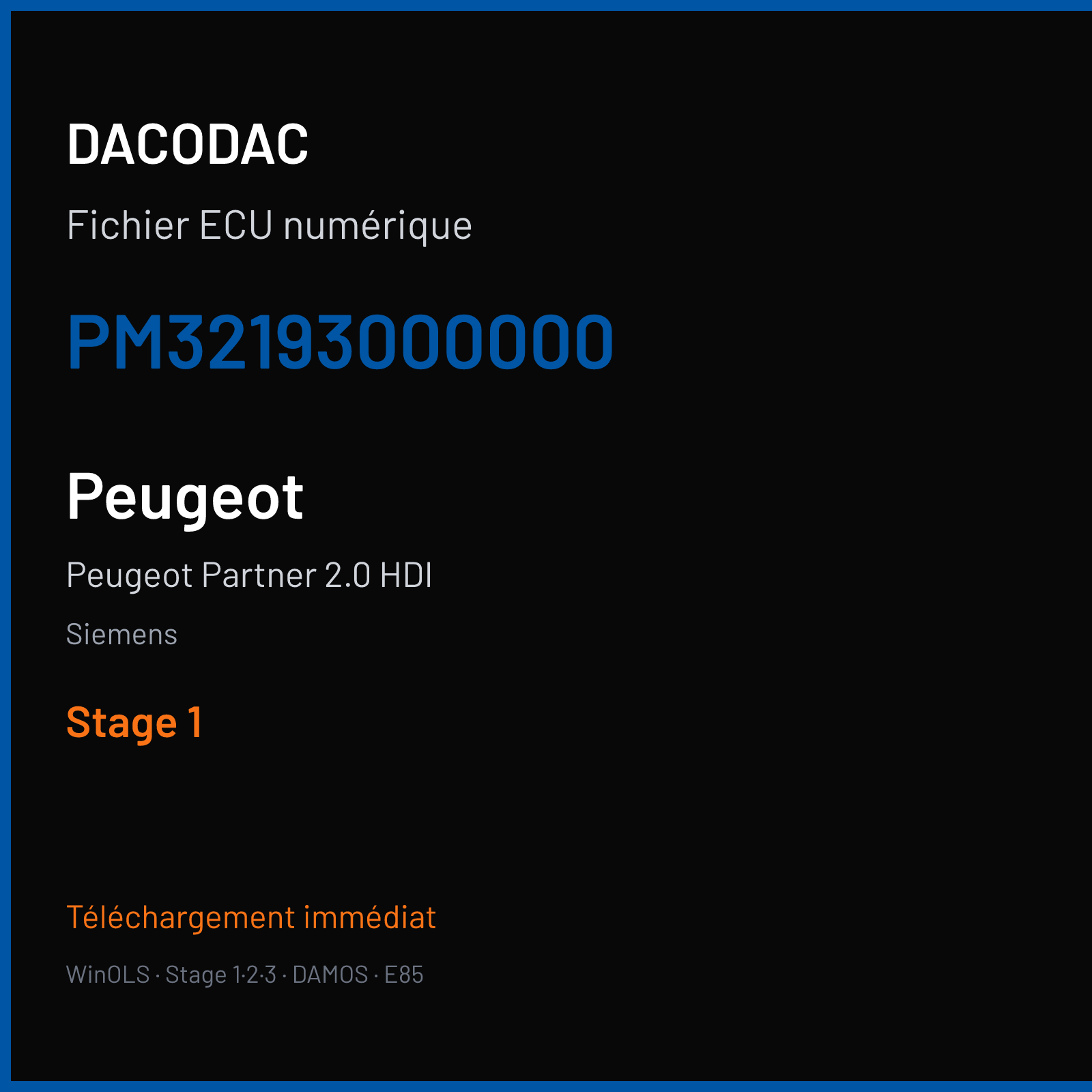 Peugeot Partner 2.0 HDI (2005) — Siemens — PM32193000000 — Stage 1
