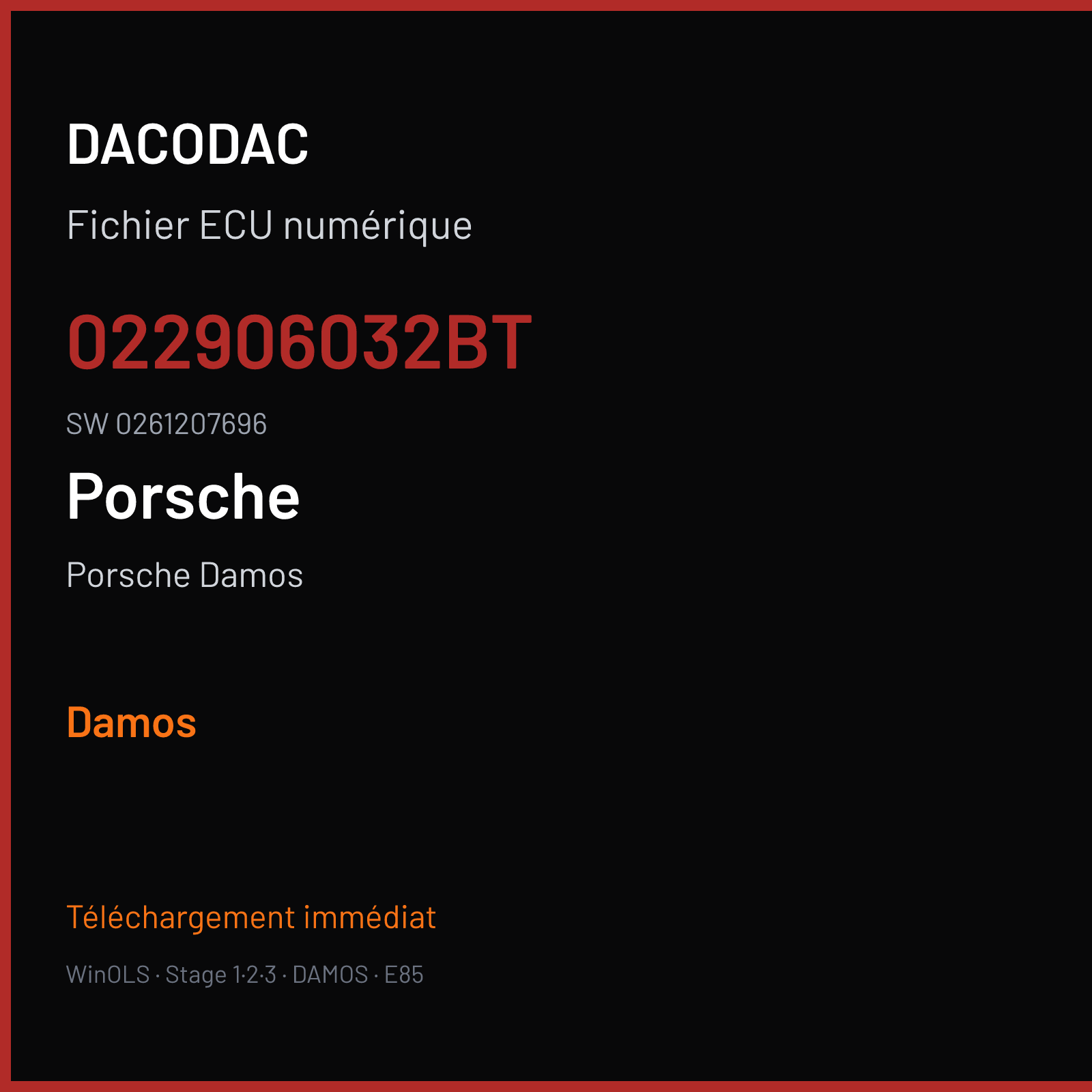 Porsche Damos — 022906032BT · 0261207696 — Damos