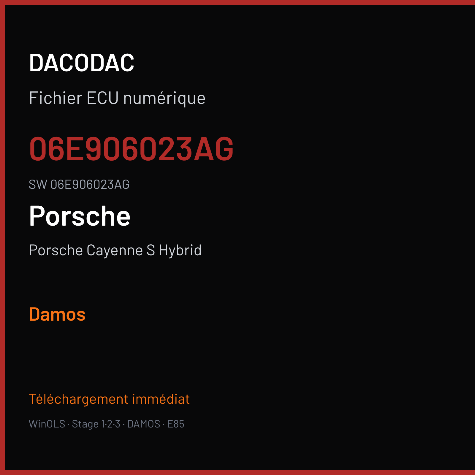 Porsche Cayenne S Hybrid — 06E906023AG · 06E906023AG — Damos