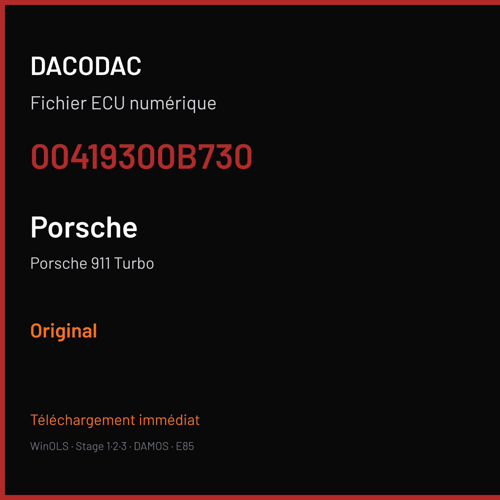 Porsche 911 Turbo (2007) — 00419300B730 — Original