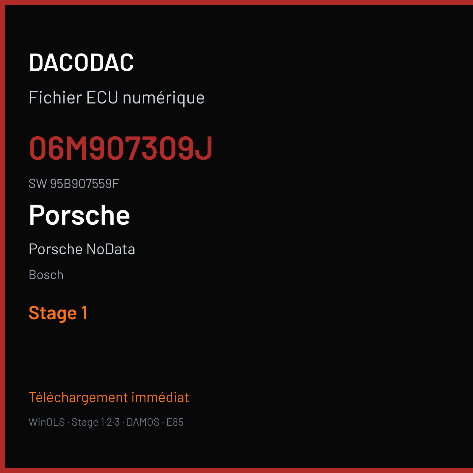 Porsche NoData 354 ch — Bosch — 06M907309J · 95B907559F · 050974 NoData — Stage 1