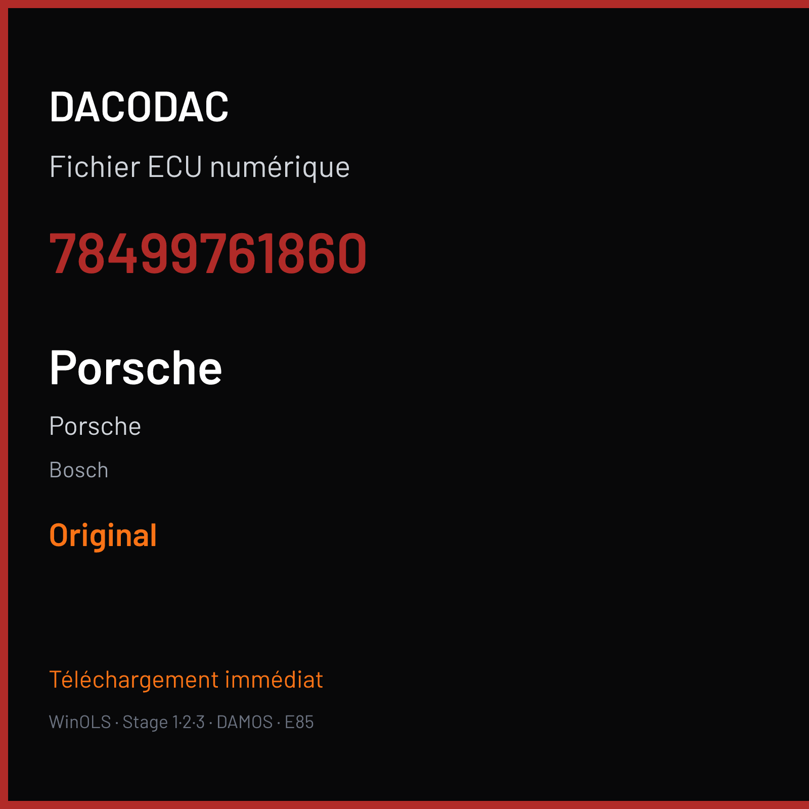 Porsche — Bosch — 78499761860 — Original