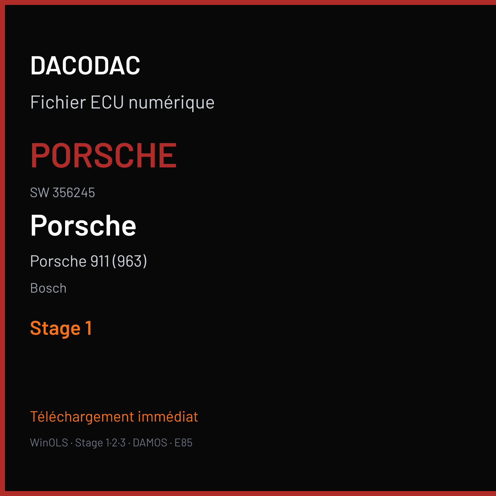 Porsche 911 (963) — Bosch — PORSCHE · 356245 — Stage 1