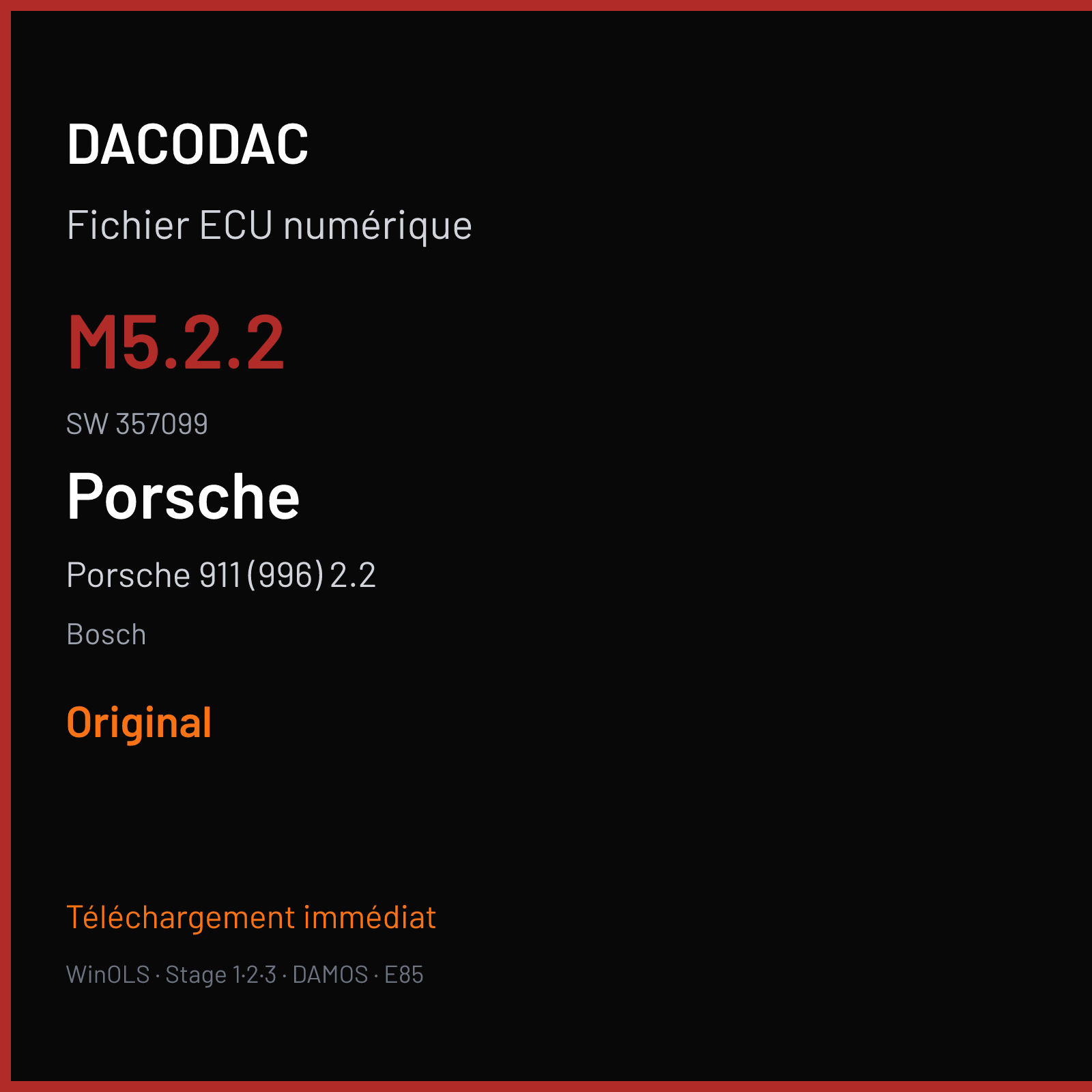 Porsche 911 (996) 2.2 (1999) — Bosch — M5.2.2 · 357099 — Original