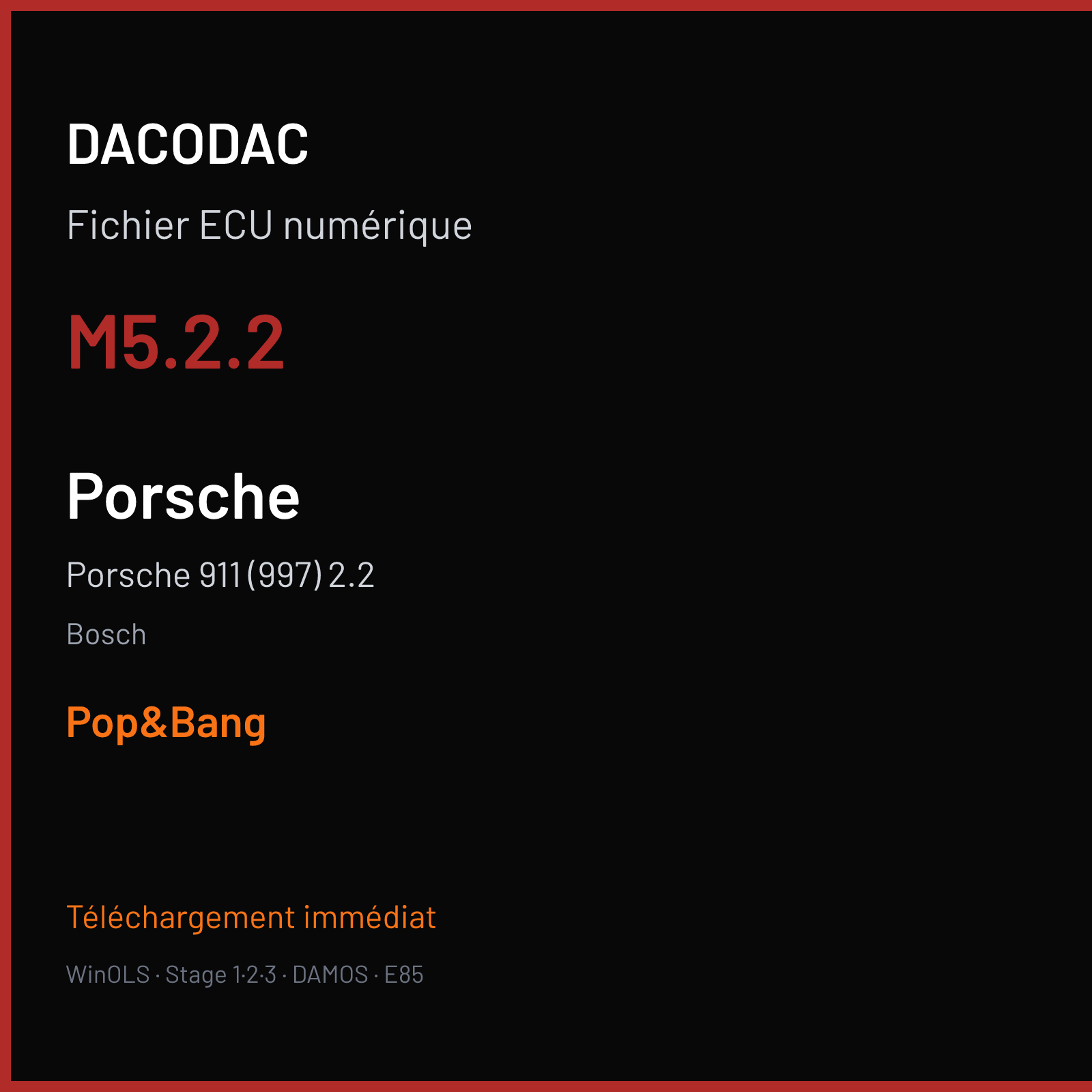 Porsche 911 (997) 2.2 (1998) — Bosch — M5.2.2 — Pop&Bang