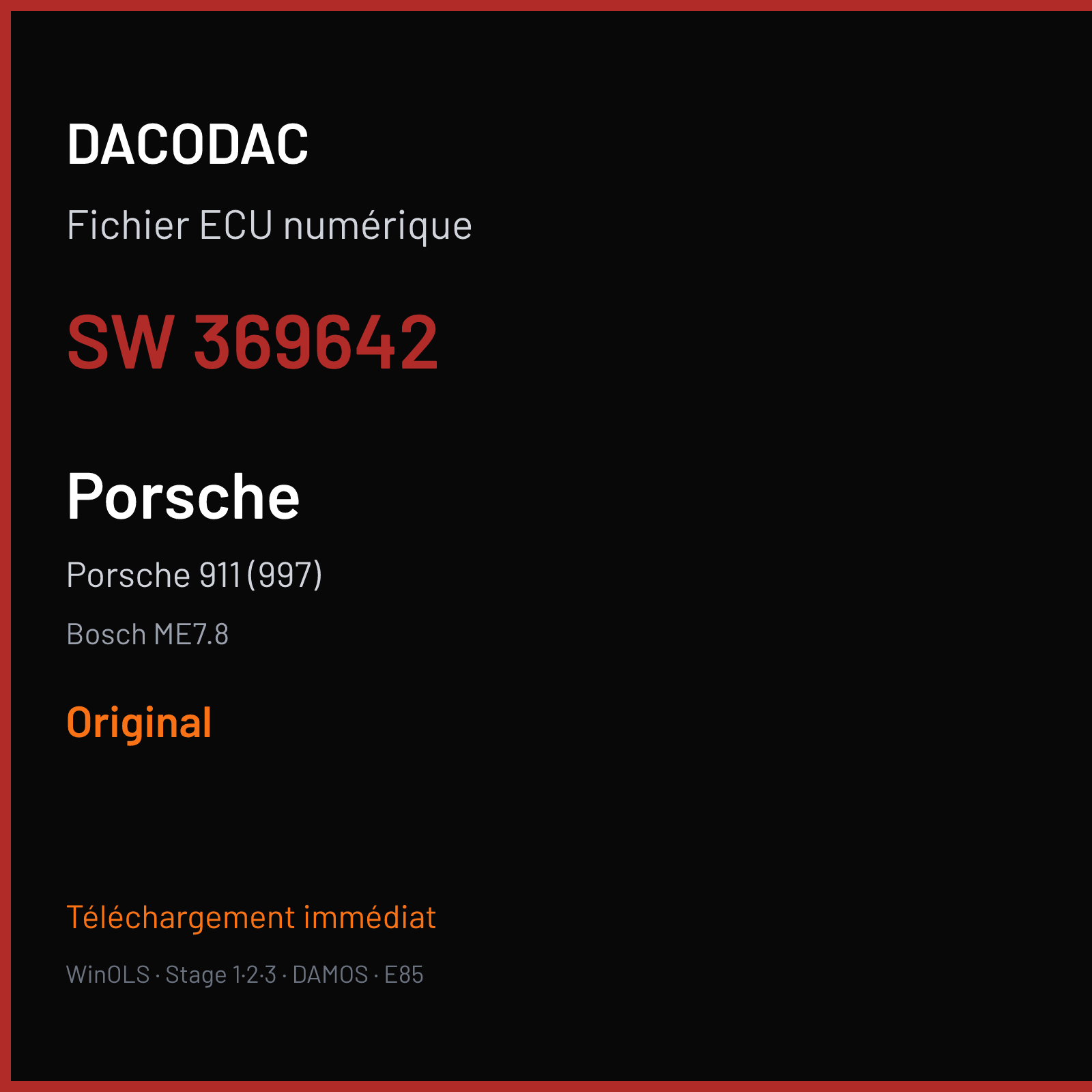 Porsche 911 (997) (2004) — Bosch ME7.8 — 369642 — Original