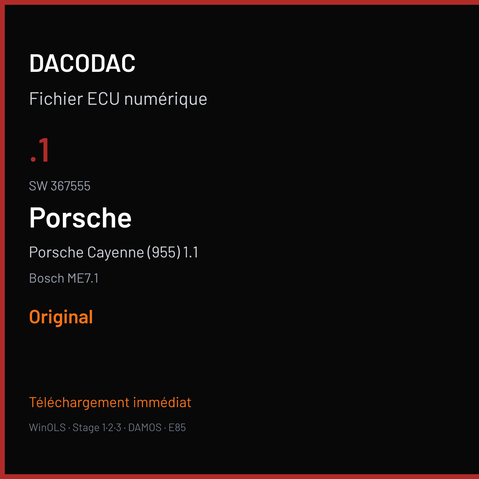 Porsche Cayenne (955) 1.1 (2004) — Bosch ME7.1 — .1 · 367555 — Original
