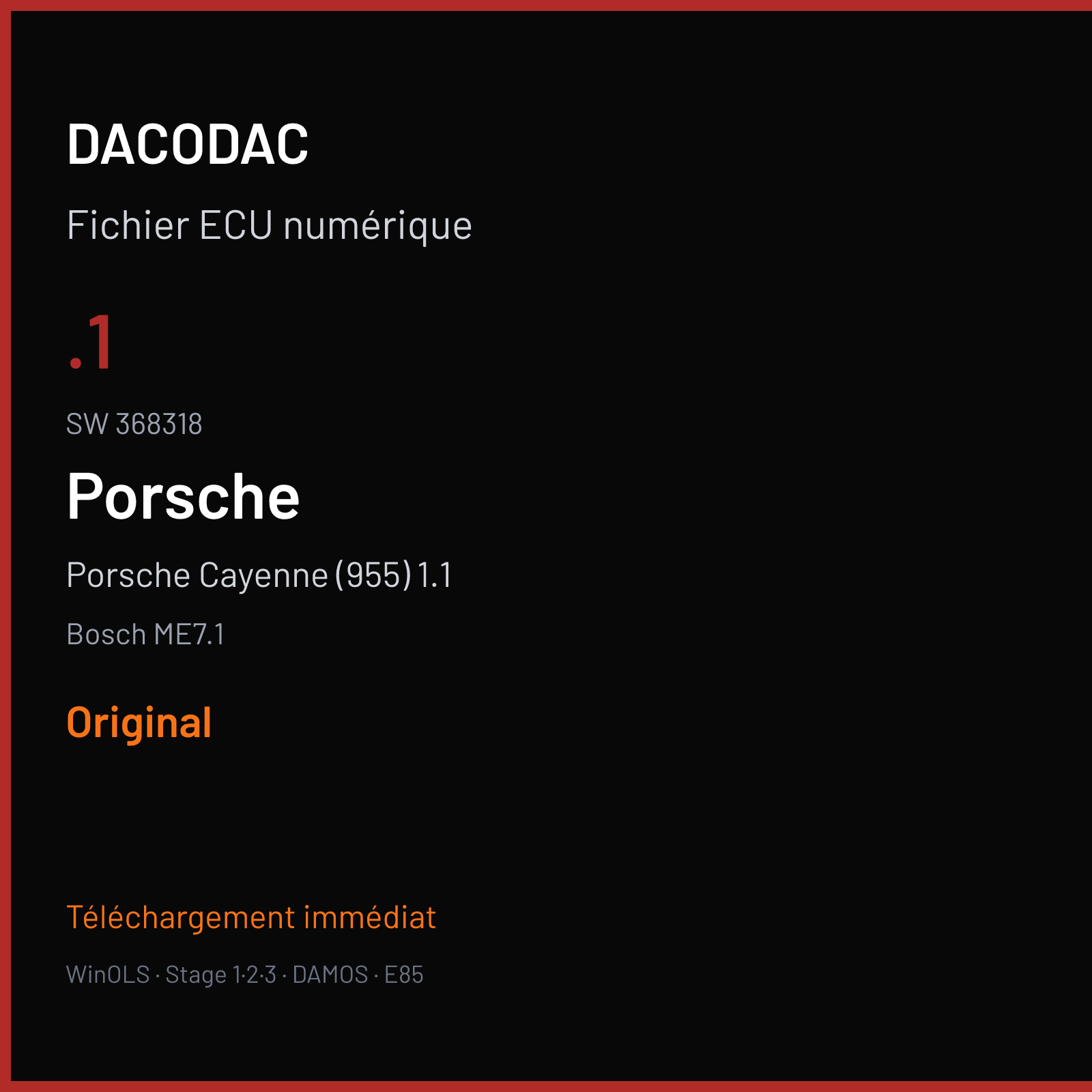 Porsche Cayenne (955) 1.1 (2002) — Bosch ME7.1 — .1 · 368318 — Original