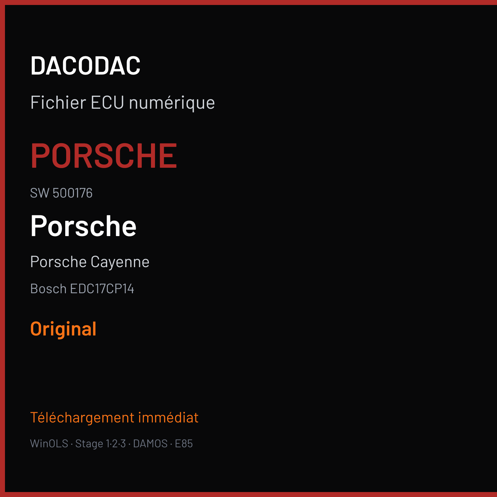 Porsche Cayenne (2010) — Bosch EDC17CP14 — PORSCHE · 500176 — Original