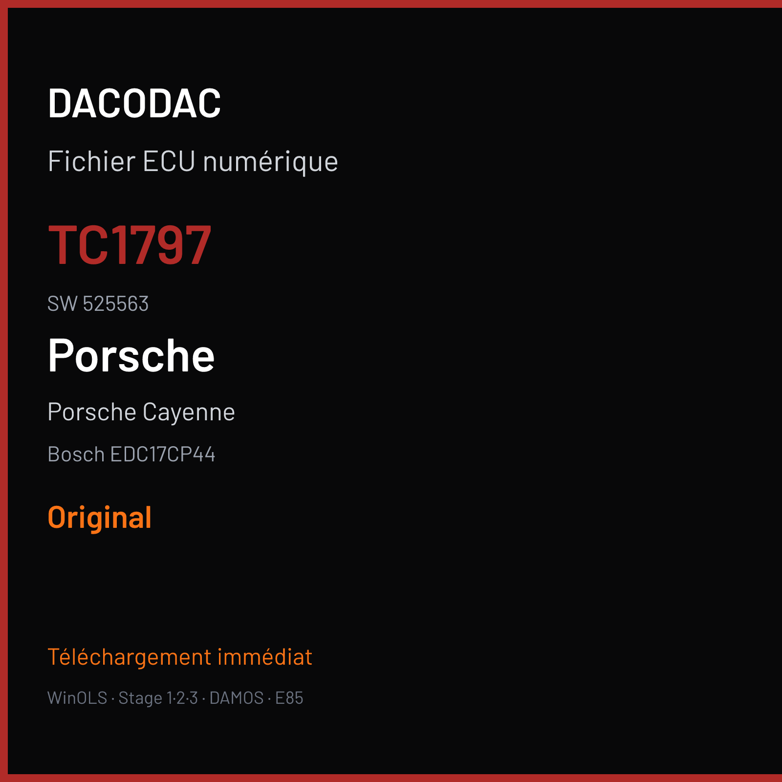 Porsche Cayenne (2012) — Bosch EDC17CP44 — TC1797 · 525563 — Original