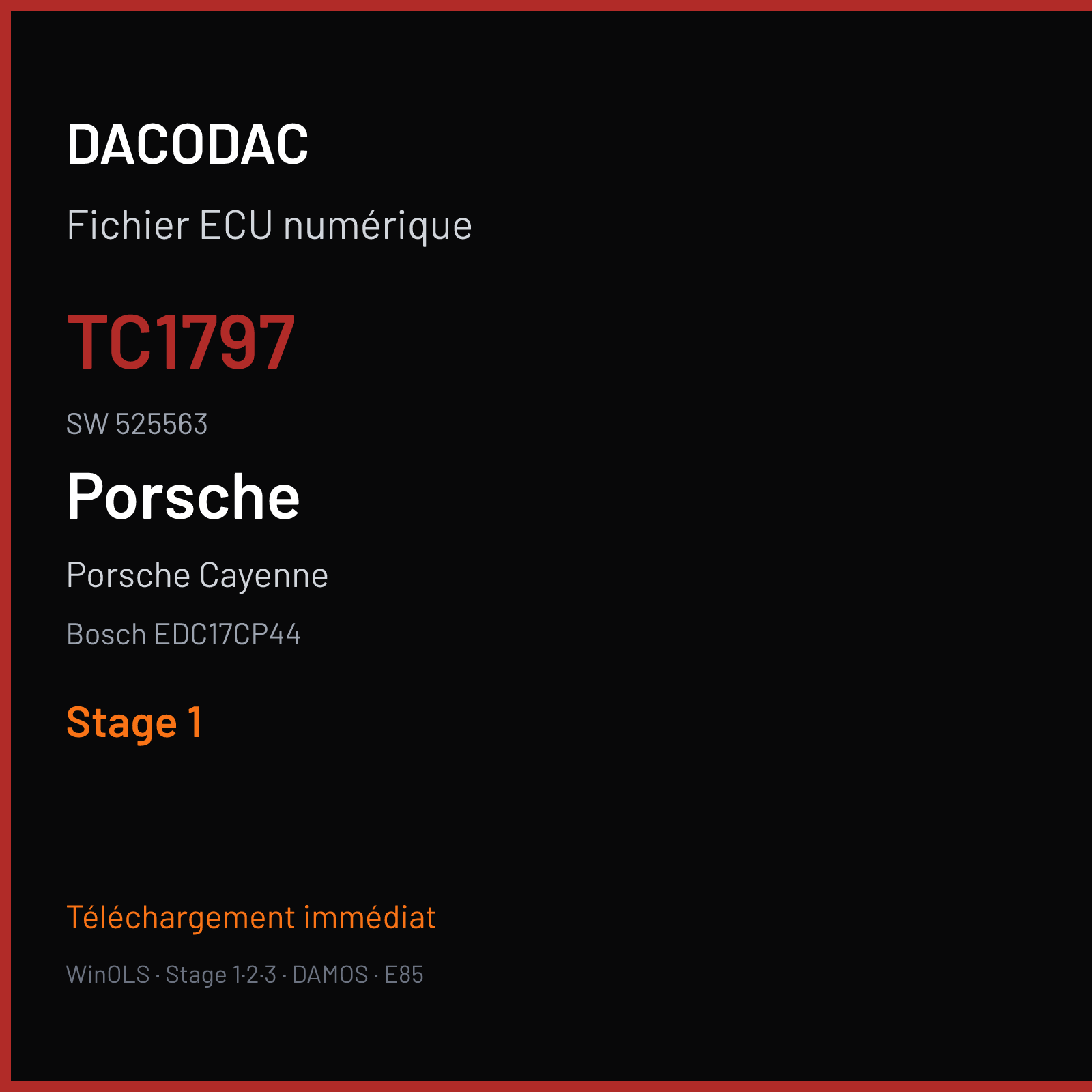 Porsche Cayenne (2012) — Bosch EDC17CP44 — TC1797 · 525563 — Stage 1