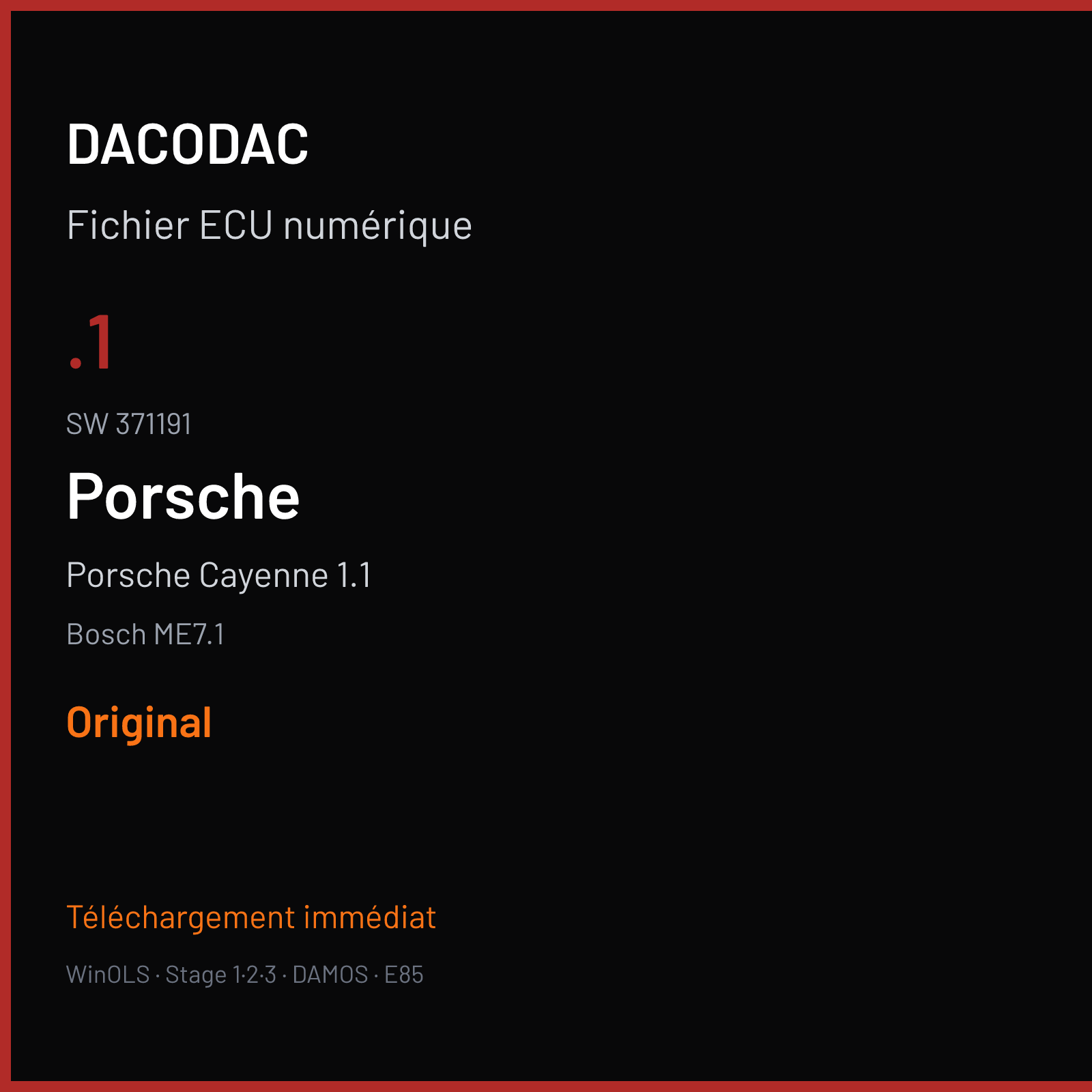 Porsche Cayenne 1.1 (2002) — Bosch ME7.1 — .1 · 371191 — Original