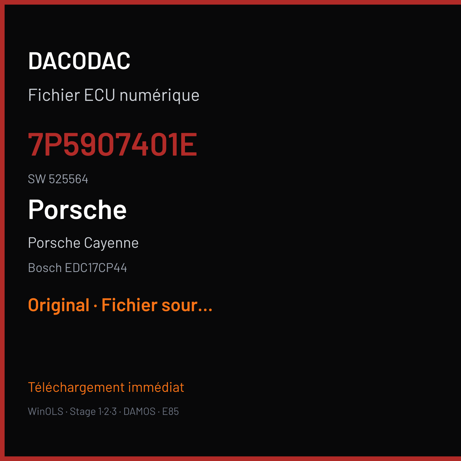 Porsche Cayenne (2014) — Bosch EDC17CP44 — 7P5907401E · 525564 — Original