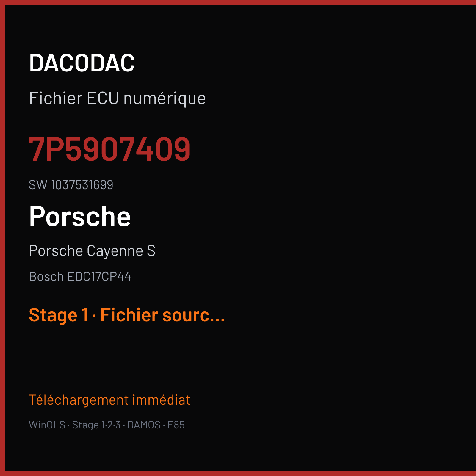 Porsche Cayenne S (2014) — Bosch EDC17CP44 — 7P5907409 · 1037531699 — Stage 1