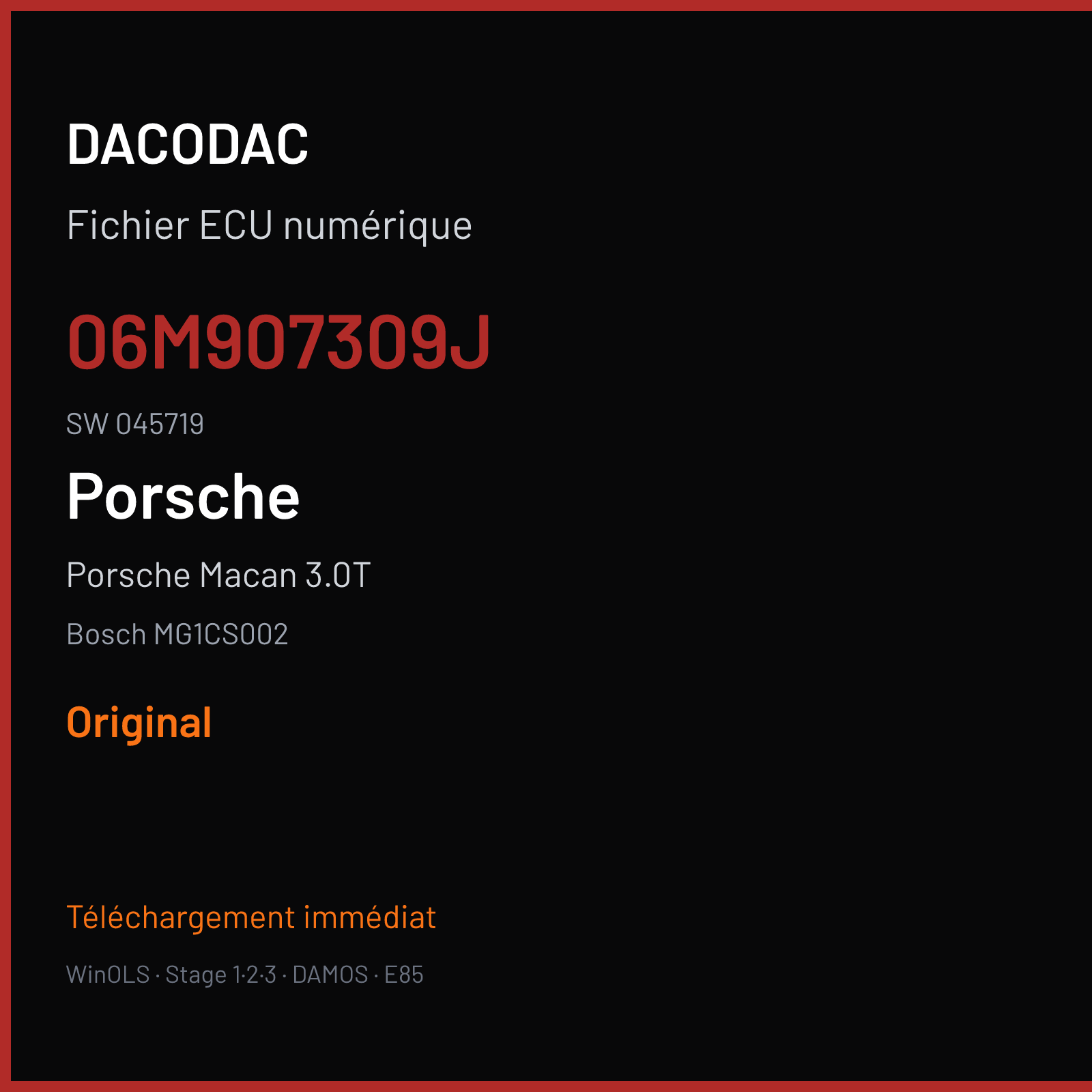 Porsche Macan 3.0T (2019) — Bosch MG1CS002 — 06M907309J · 045719 — Original