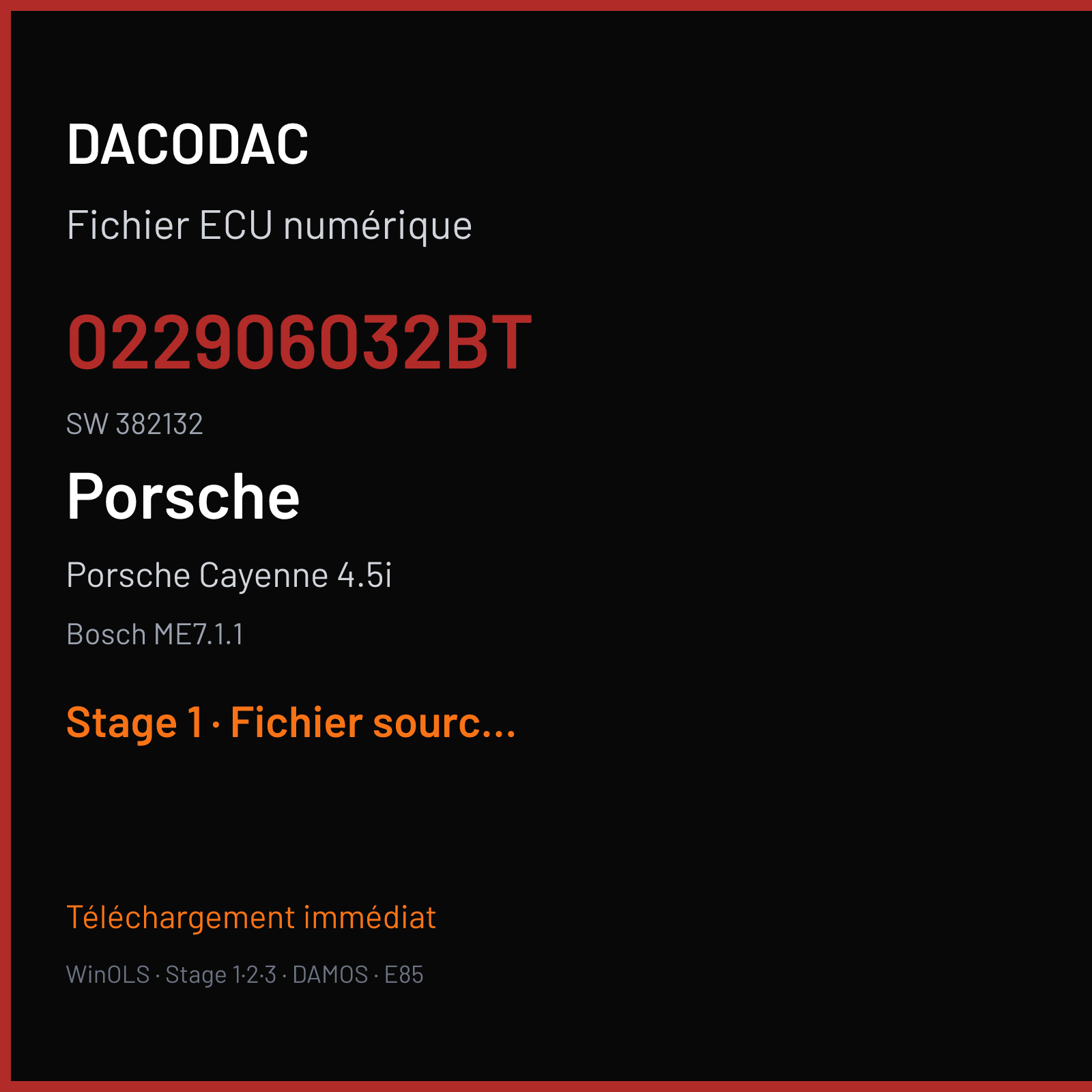 Porsche Cayenne 4.5i (2005) — Bosch ME7.1.1 — 022906032BT · 382132 — Stage 1