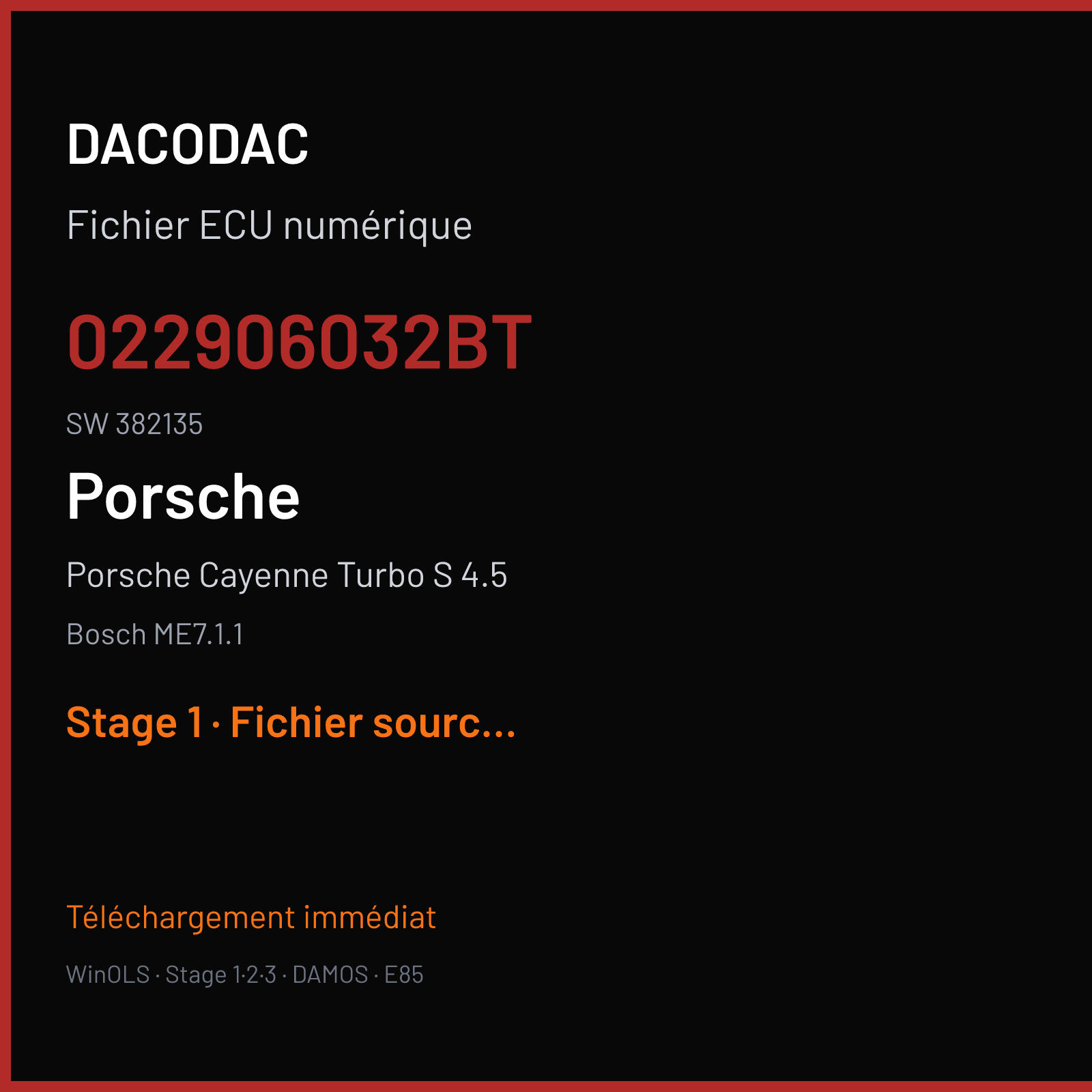 Porsche Cayenne Turbo S 4.5 (2006) — Bosch ME7.1.1 — 022906032BT · 382135 — Stage 1