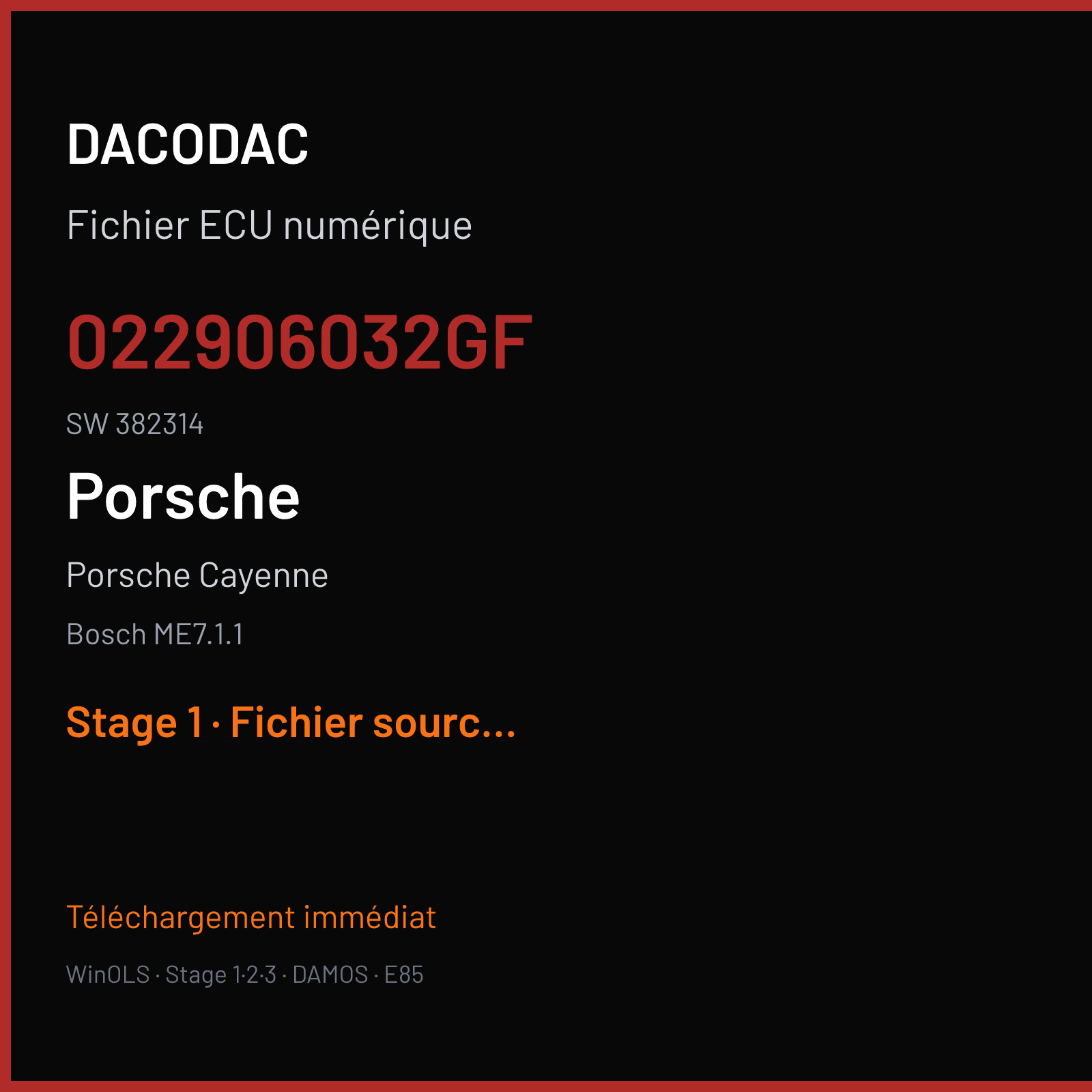 Porsche Cayenne (2004) — Bosch ME7.1.1 — 022906032GF · 382314 — Stage 1