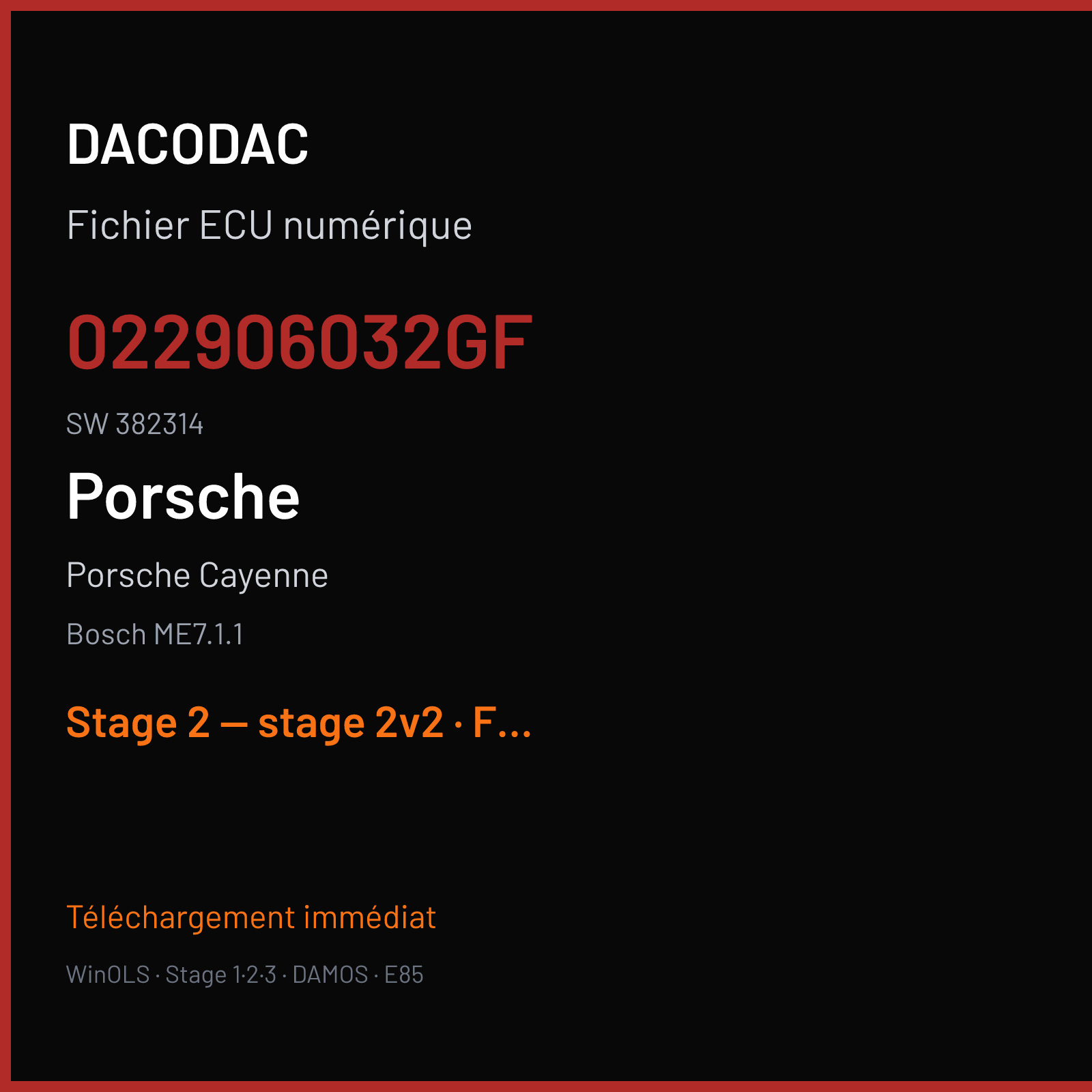 Porsche Cayenne (2004) — Bosch ME7.1.1 — 022906032GF · 382314 — Stage 2 — stage 2v2