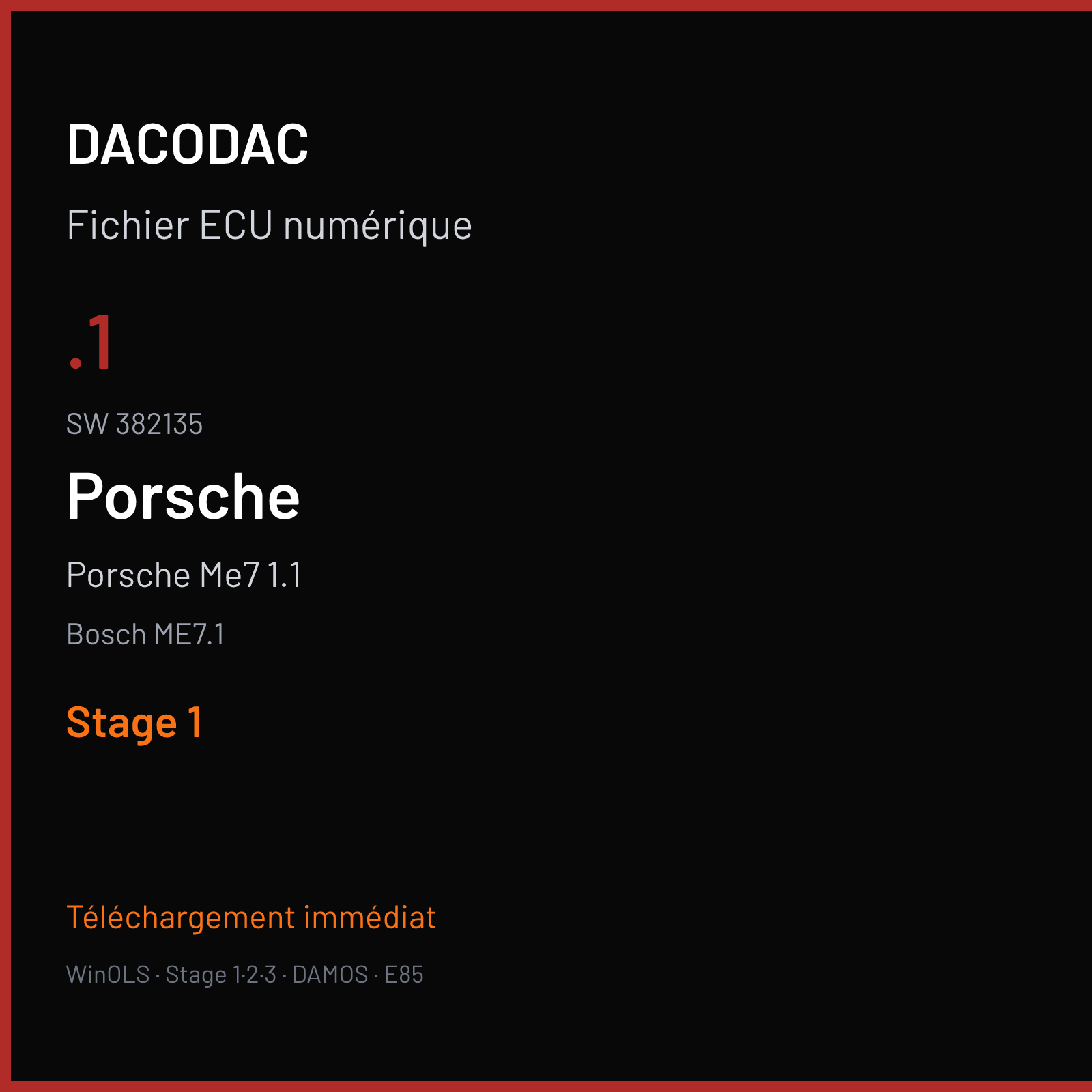 Porsche Me7 1.1 (2006) — Bosch ME7.1 — .1 · 382135 — Stage 1