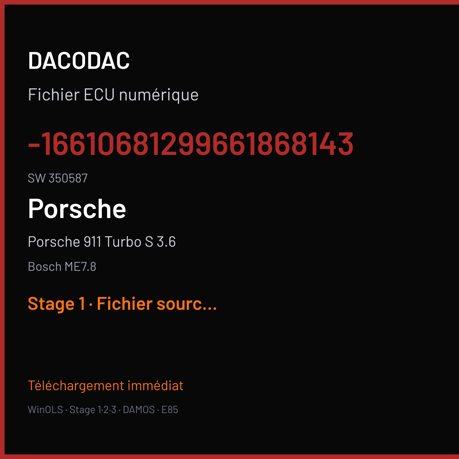 Porsche 911 Turbo S 3.6 (2005) — Bosch ME7.8 — -16610681299661868143 · 350587 — Stage 1