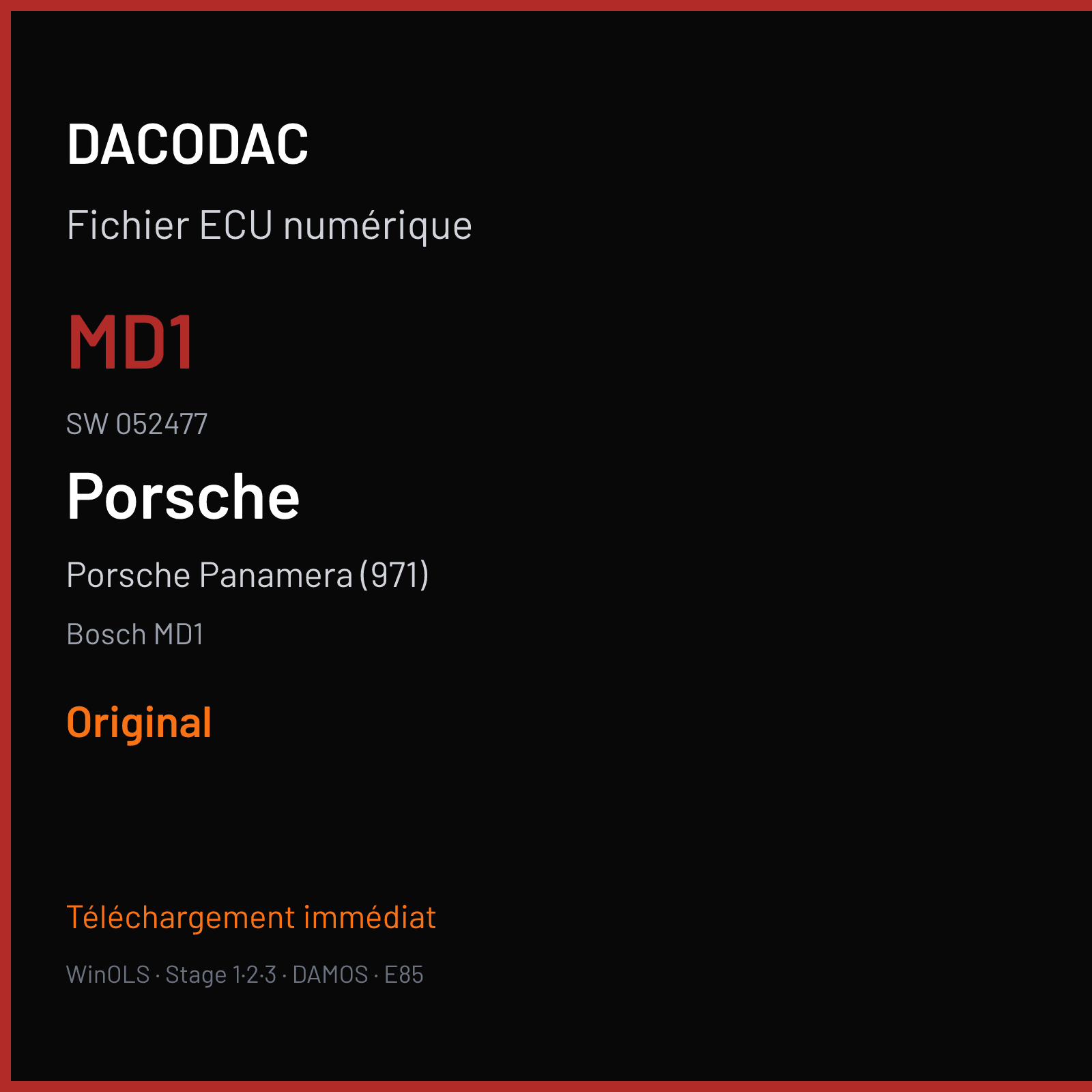 Porsche Panamera (971) — Bosch MD1 — MD1 · 052477 — Original