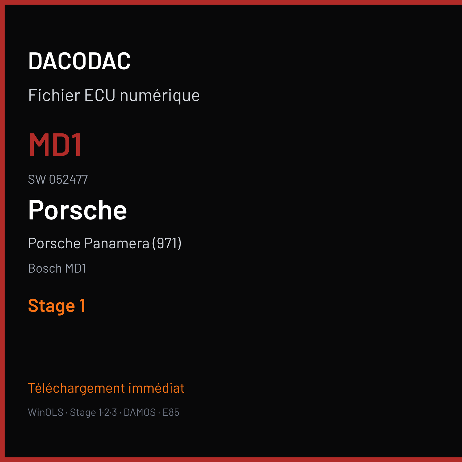 Porsche Panamera (971) — Bosch MD1 — MD1 · 052477 — Stage 1