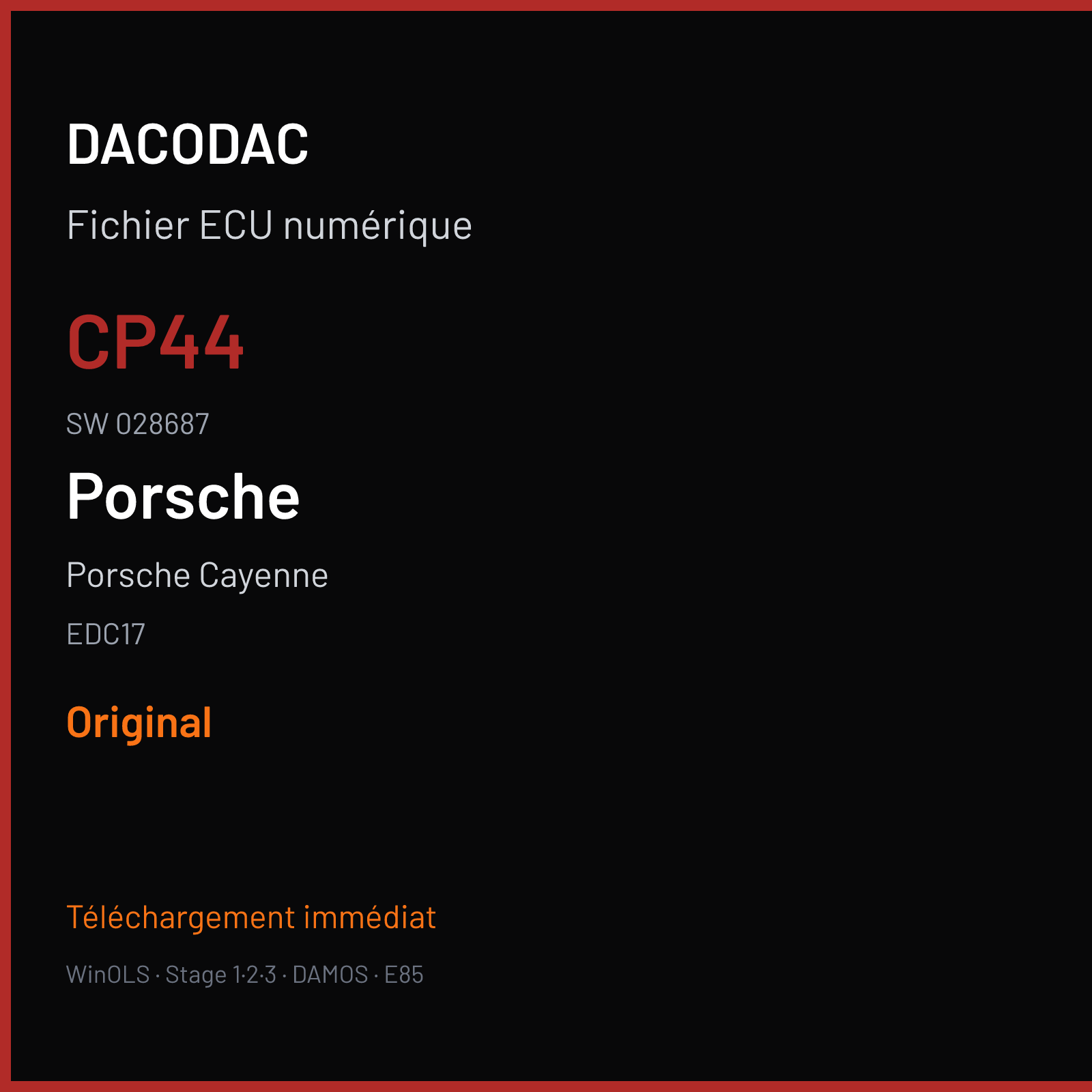 Porsche Cayenne (2016) — EDC17 — CP44 · 028687 — Original