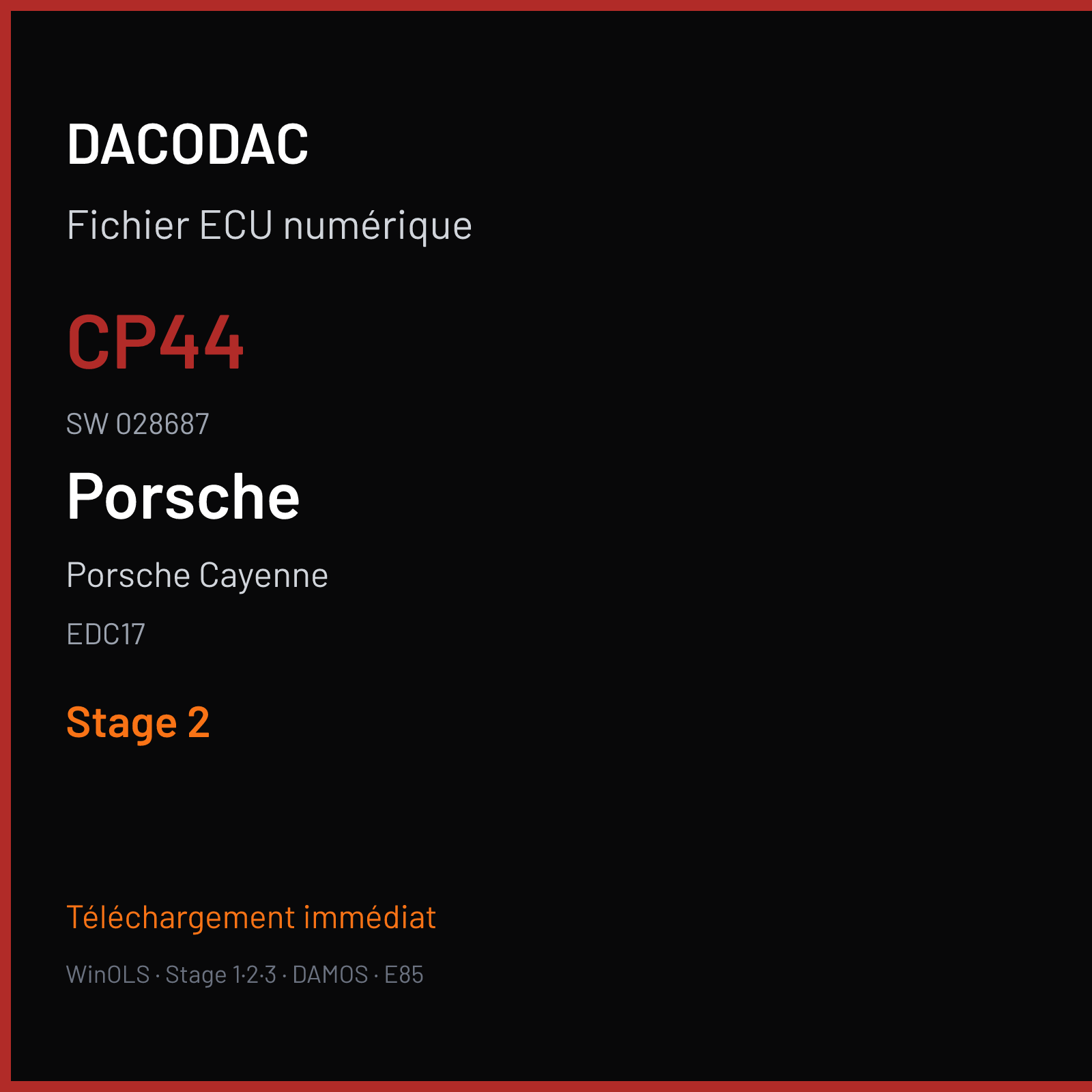 Porsche Cayenne (2016) — EDC17 — CP44 · 028687 — Stage 2