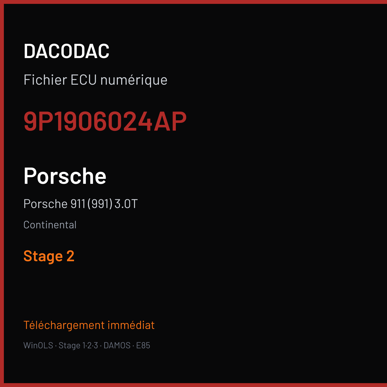 Porsche 911 (991) 3.0T (2018) — Continental — 9P1906024AP — Stage 2