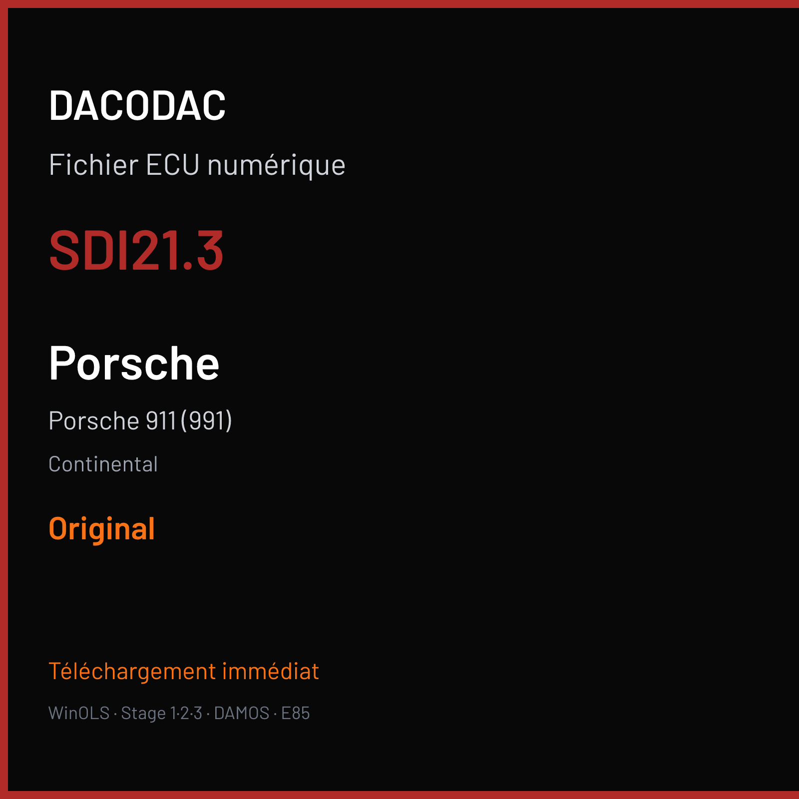 Porsche 911 (991) (2017) — Continental — SDI21.3 — Original