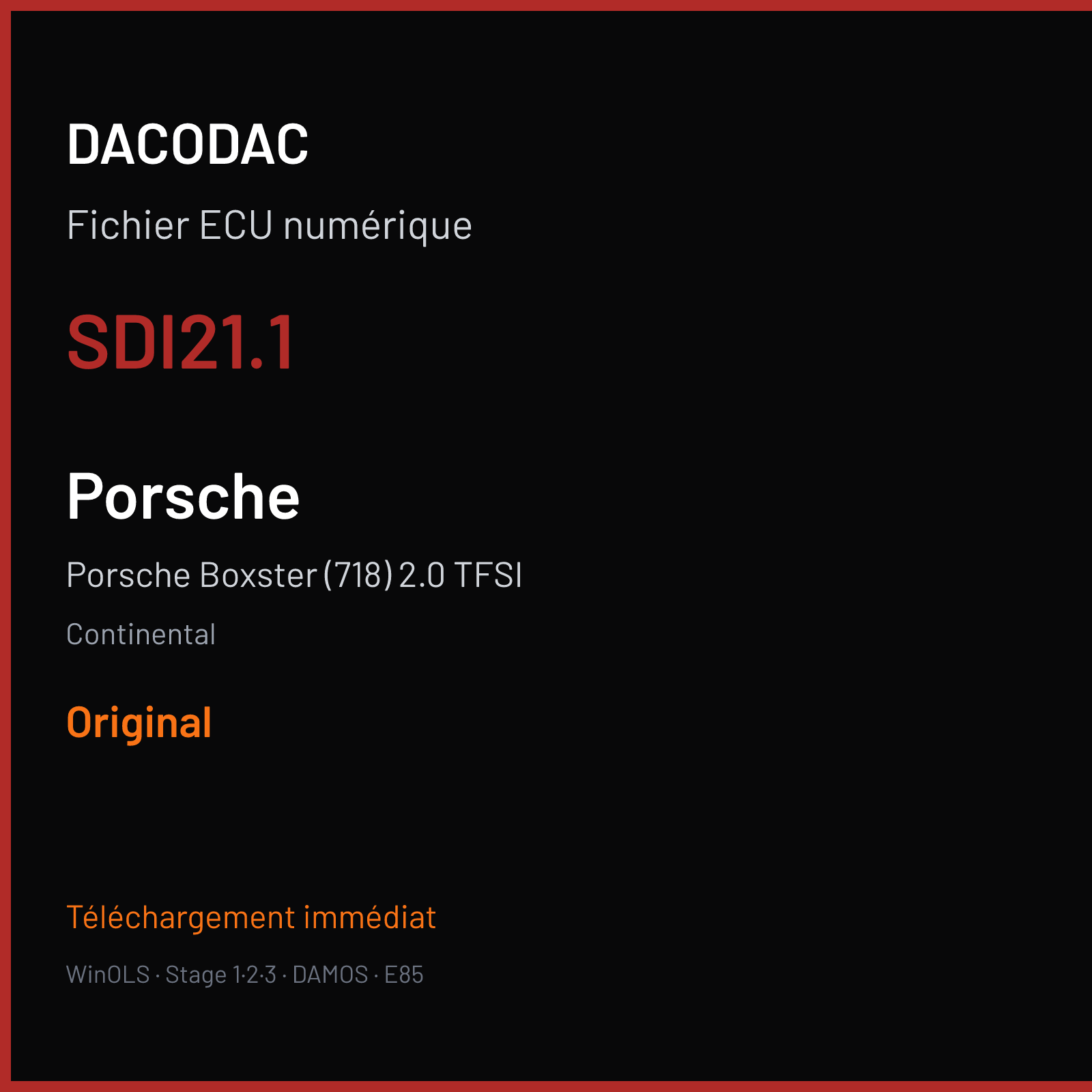Porsche Boxster (718) 2.0 TFSI (2016) — Continental — SDI21.1 — Original