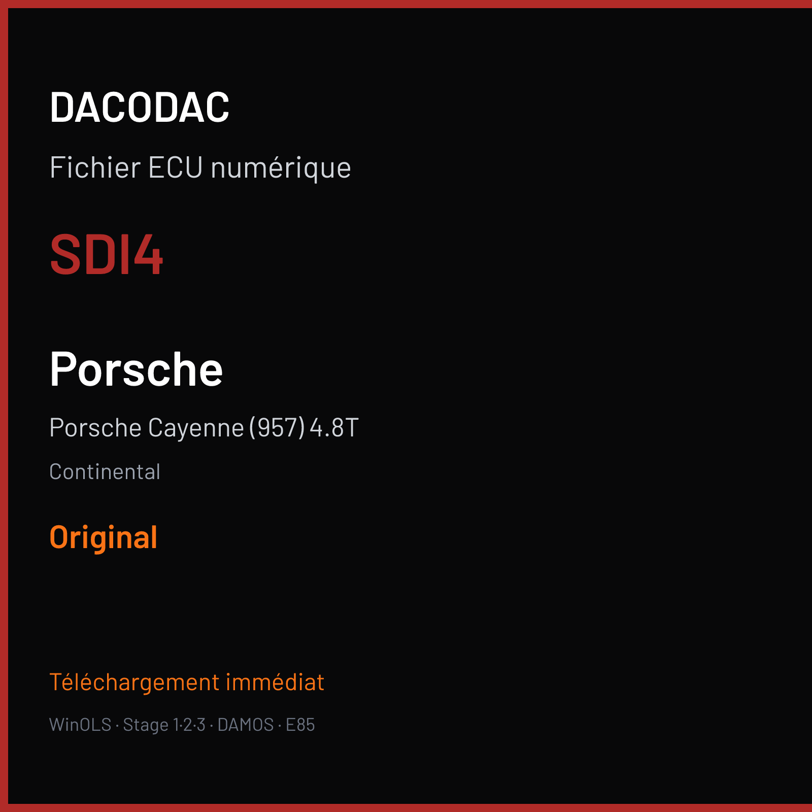 Porsche Cayenne (957) 4.8T (2008) — Continental — SDI4 — Original