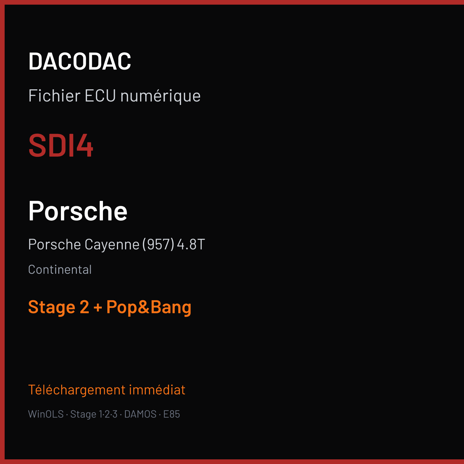 Porsche Cayenne (957) 4.8T (2009) — Continental — SDI4 — Stage 2 + Pop&Bang