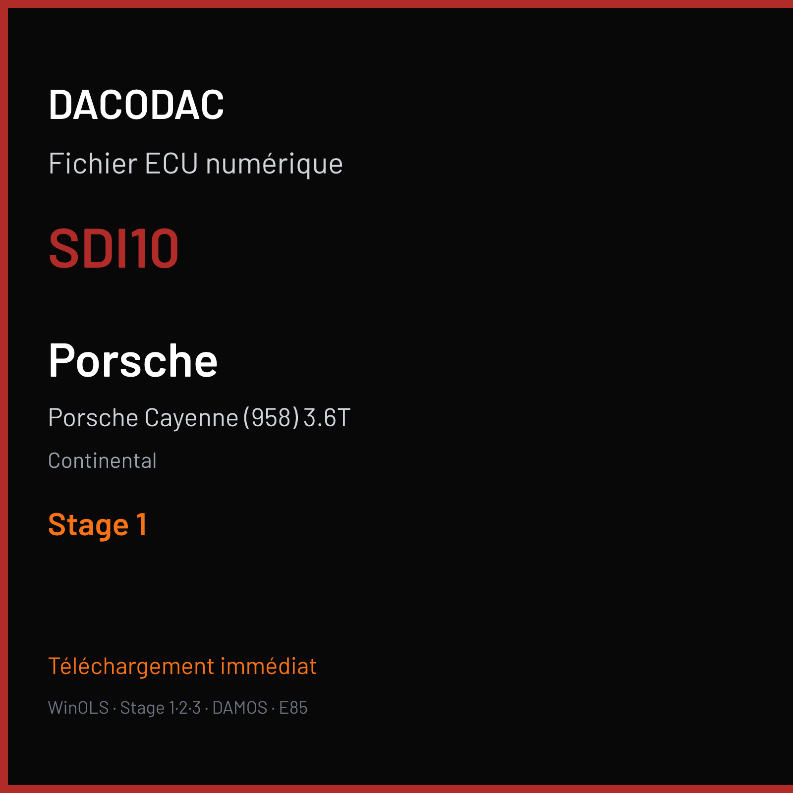 Porsche Cayenne (958) 3.6T (2017) — Continental — SDI10 — Stage 1