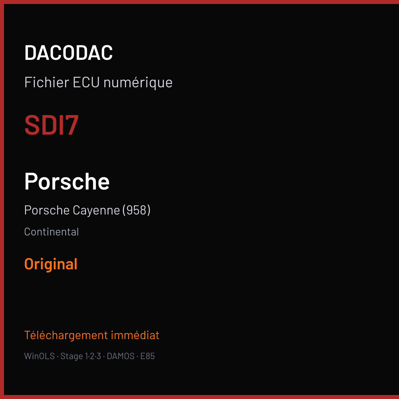 Porsche Cayenne (958) (2014) — Continental — SDI7 — Original