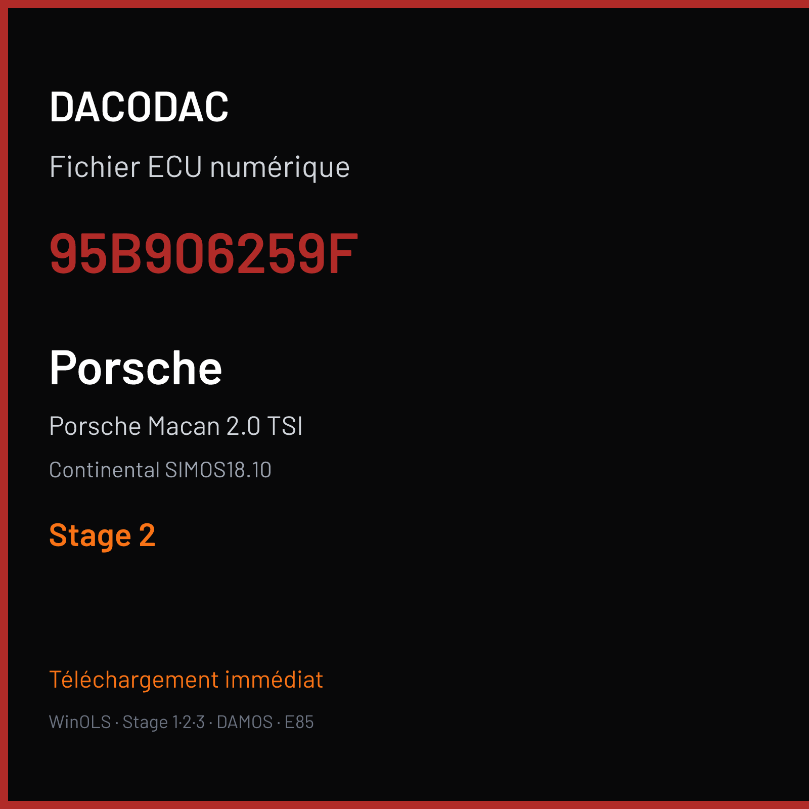 Porsche Macan 2.0 TSI (2013) — Continental SIMOS18.10 — 95B906259F — Stage 2