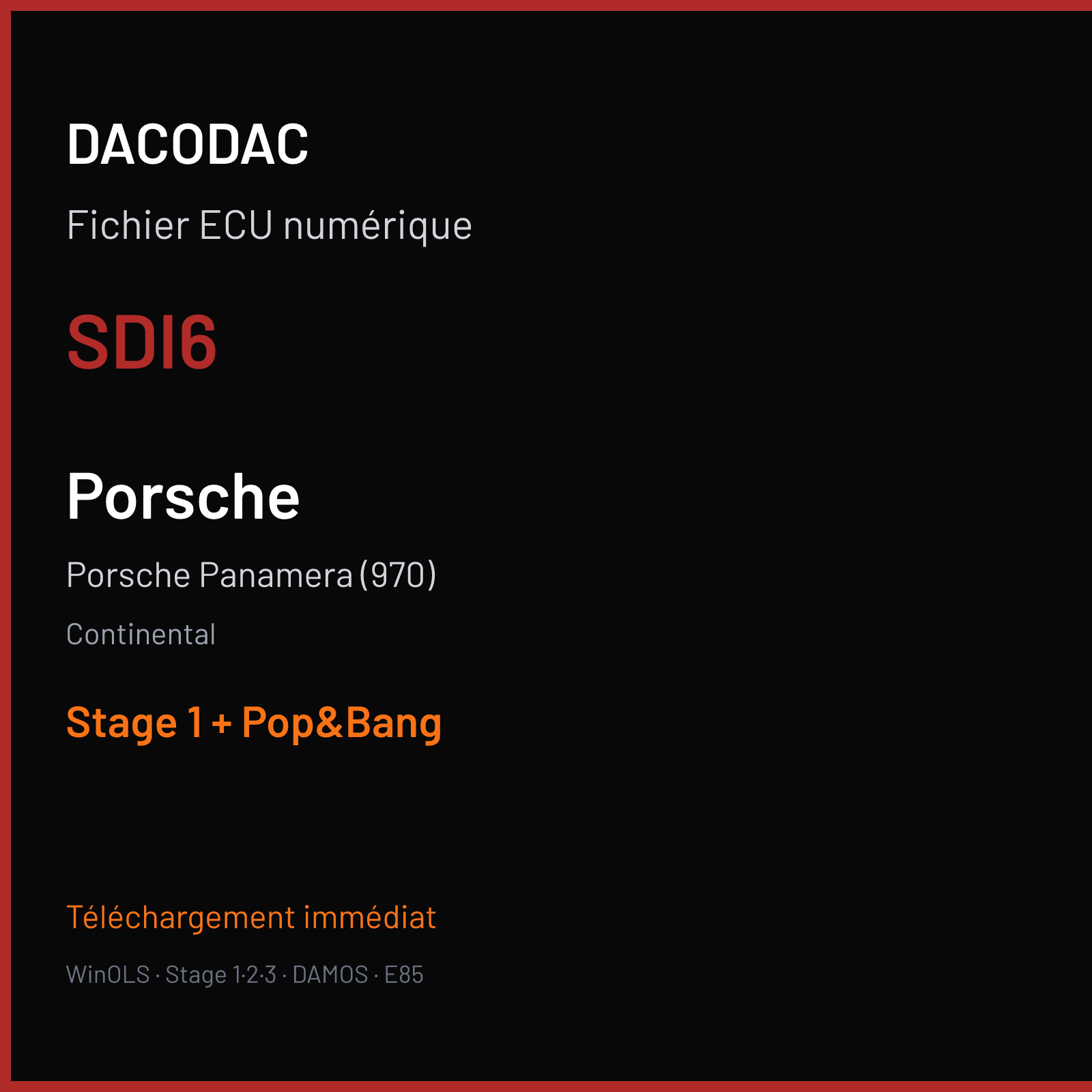 Porsche Panamera (970) (2009) — Continental — SDI6 — Stage 1 + Pop&Bang
