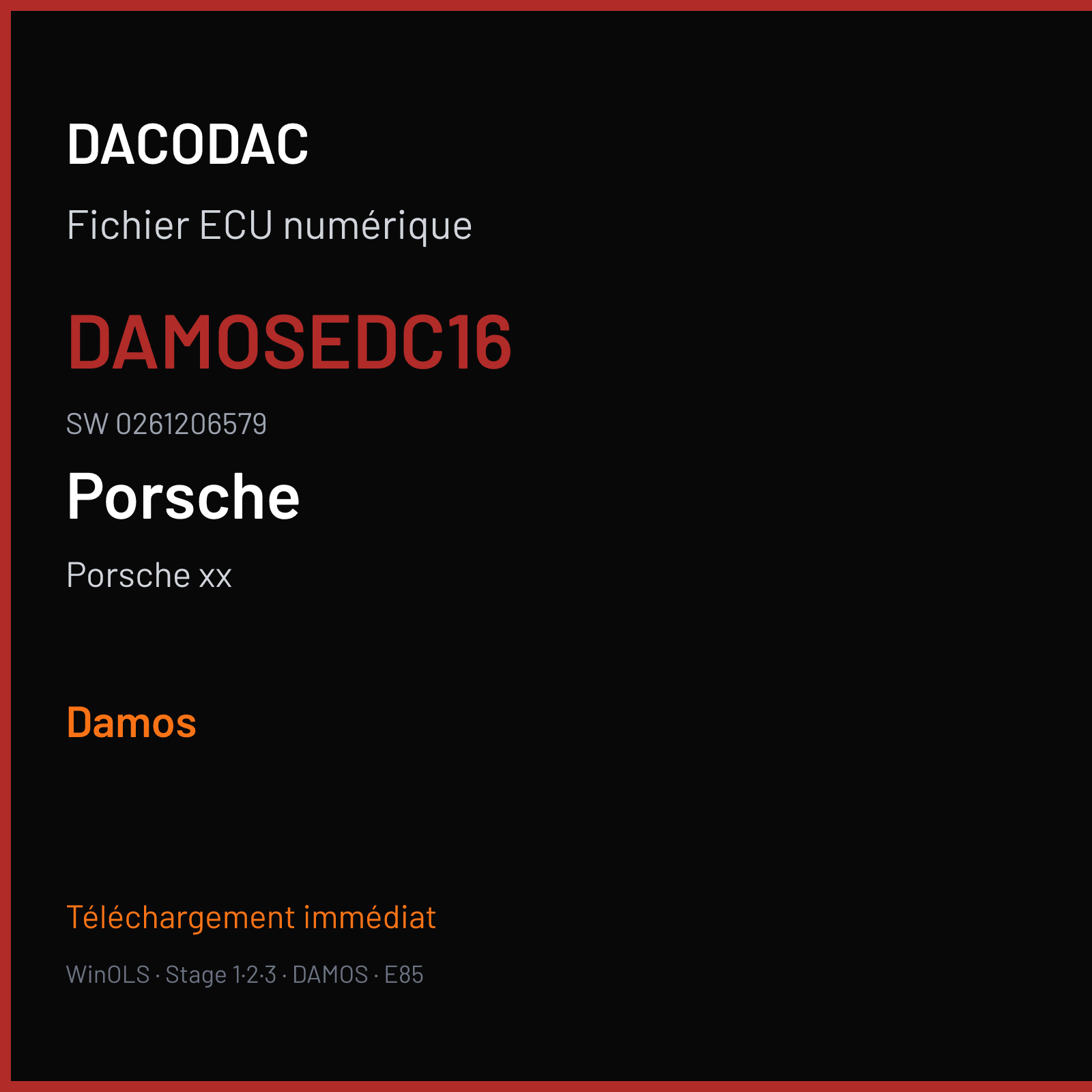 Porsche xx — Damos               EDC16 · 0261206579 — Damos