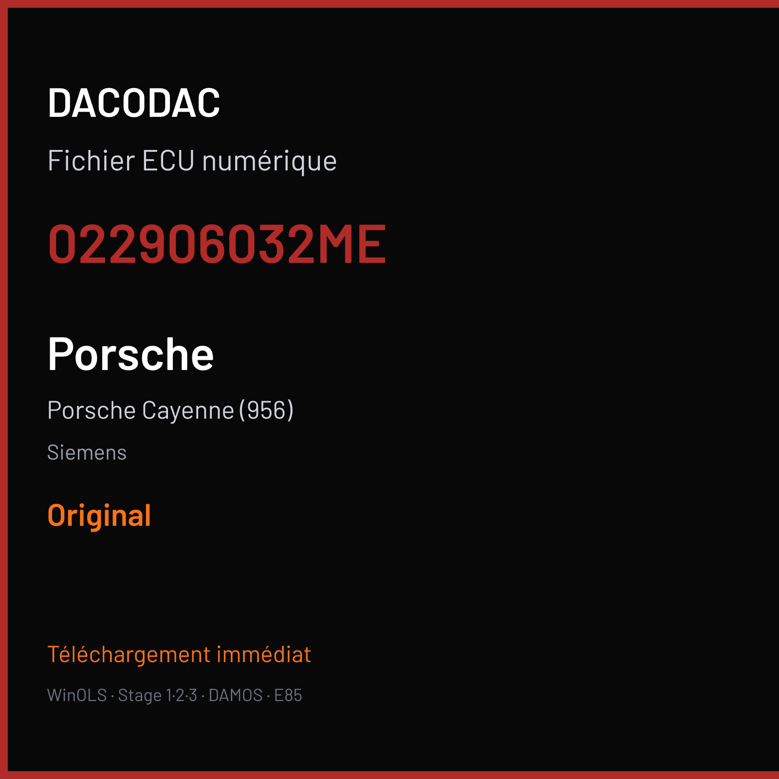 Porsche Cayenne (956) (2008) — Siemens — 022906032ME — Original