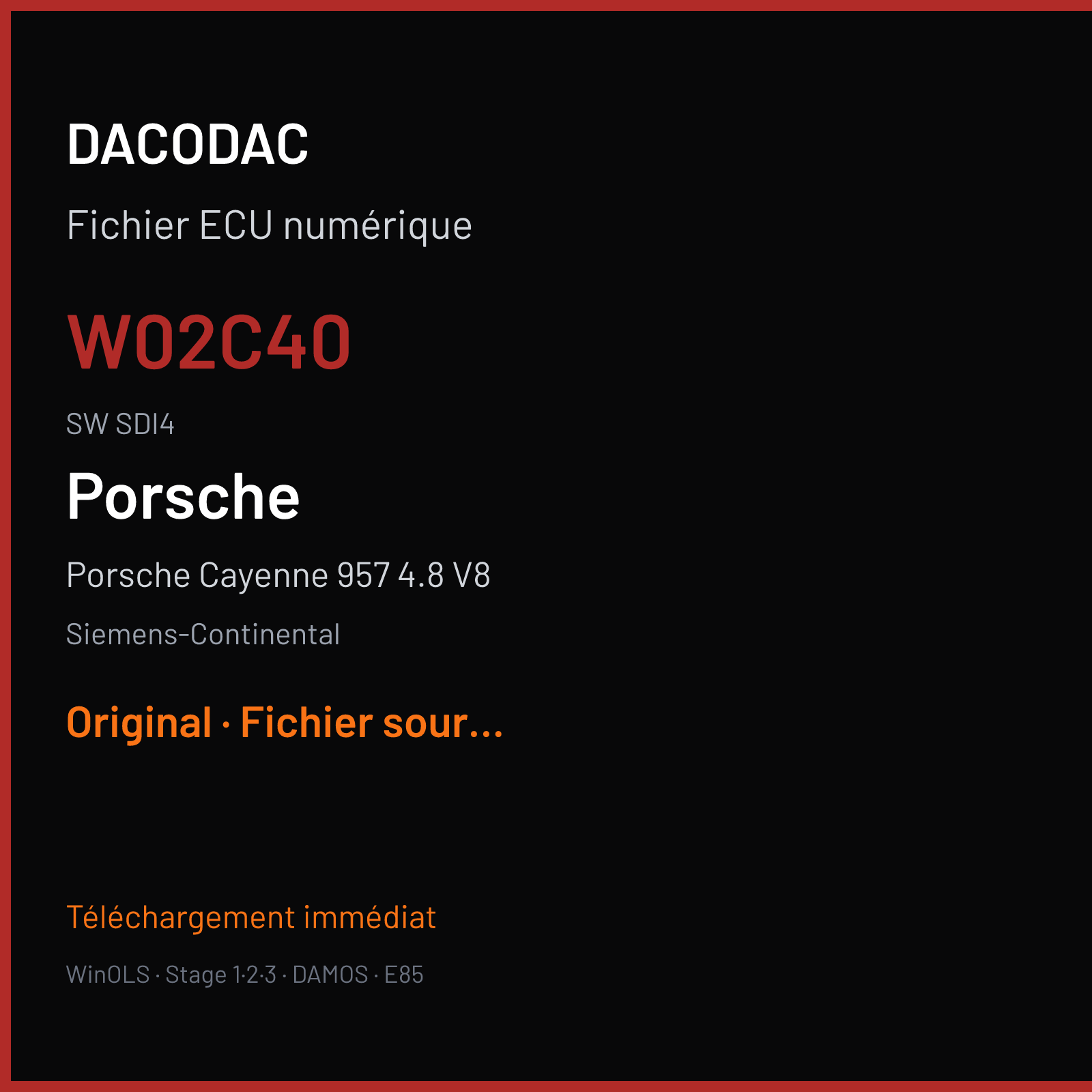 Porsche Cayenne 957 4.8 V8 (2007) — Siemens-Continental — W02C40 · SDI4 — Original