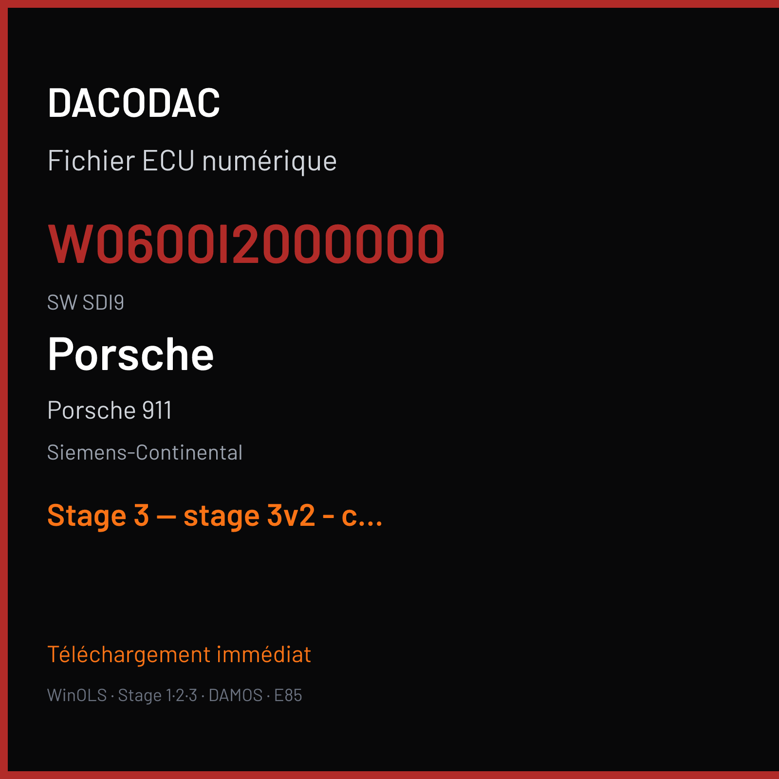 Porsche 911 (2015) — Siemens-Continental — W0600I2000000 · SDI9 — Stage 3 — stage 3v2 - car not start think is tool issue