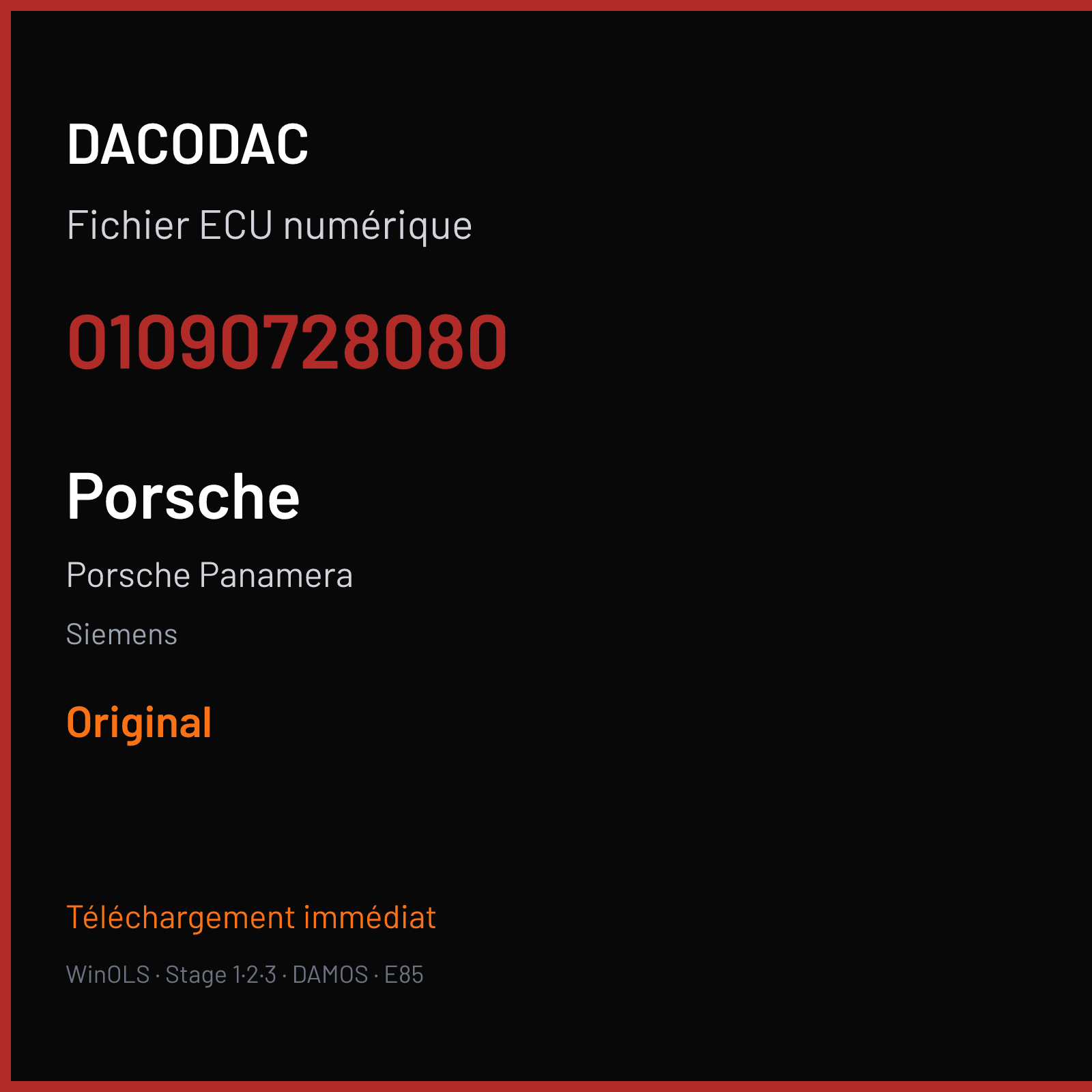 Porsche Panamera (2010) — Siemens — 01090728080 — Original